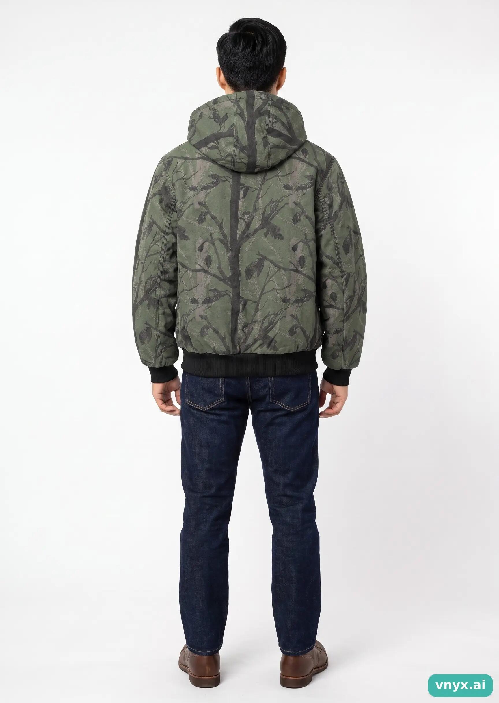 Second Life - Vintage Carhartt Green Camo Outdoor Jacket Men M 4/5