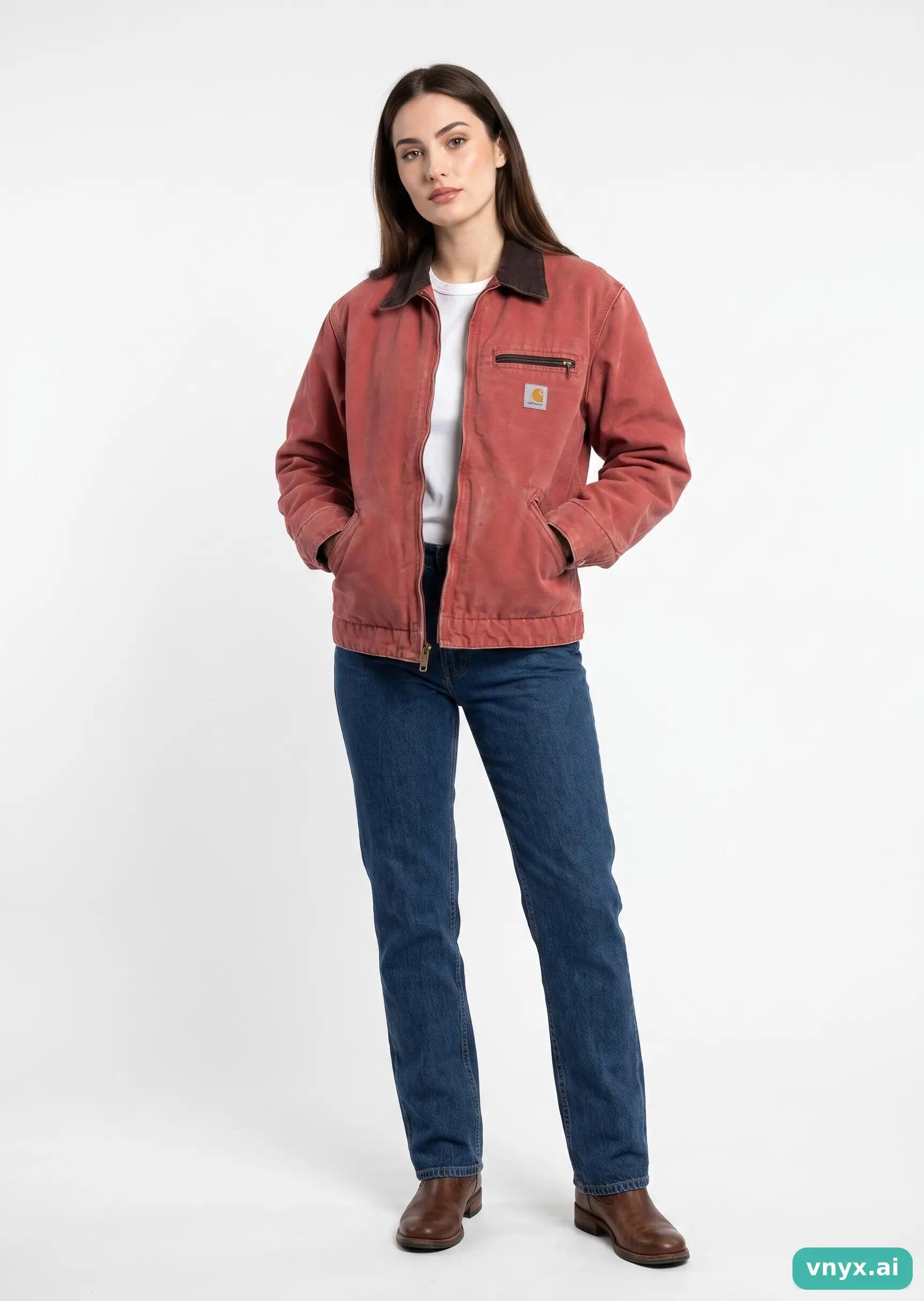 Second Life - Vintage Carhartt Brick Red Outdoor Jacket Women M 3/5
