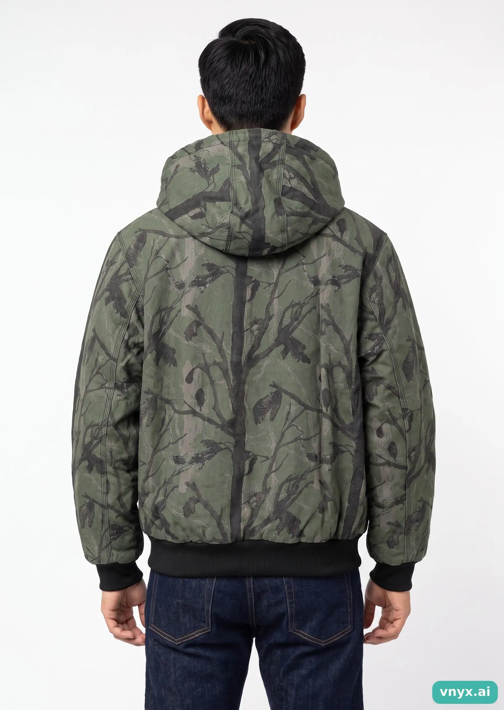 Second Life - Vintage Carhartt Green Camo Outdoor Jacket Men M 2/5