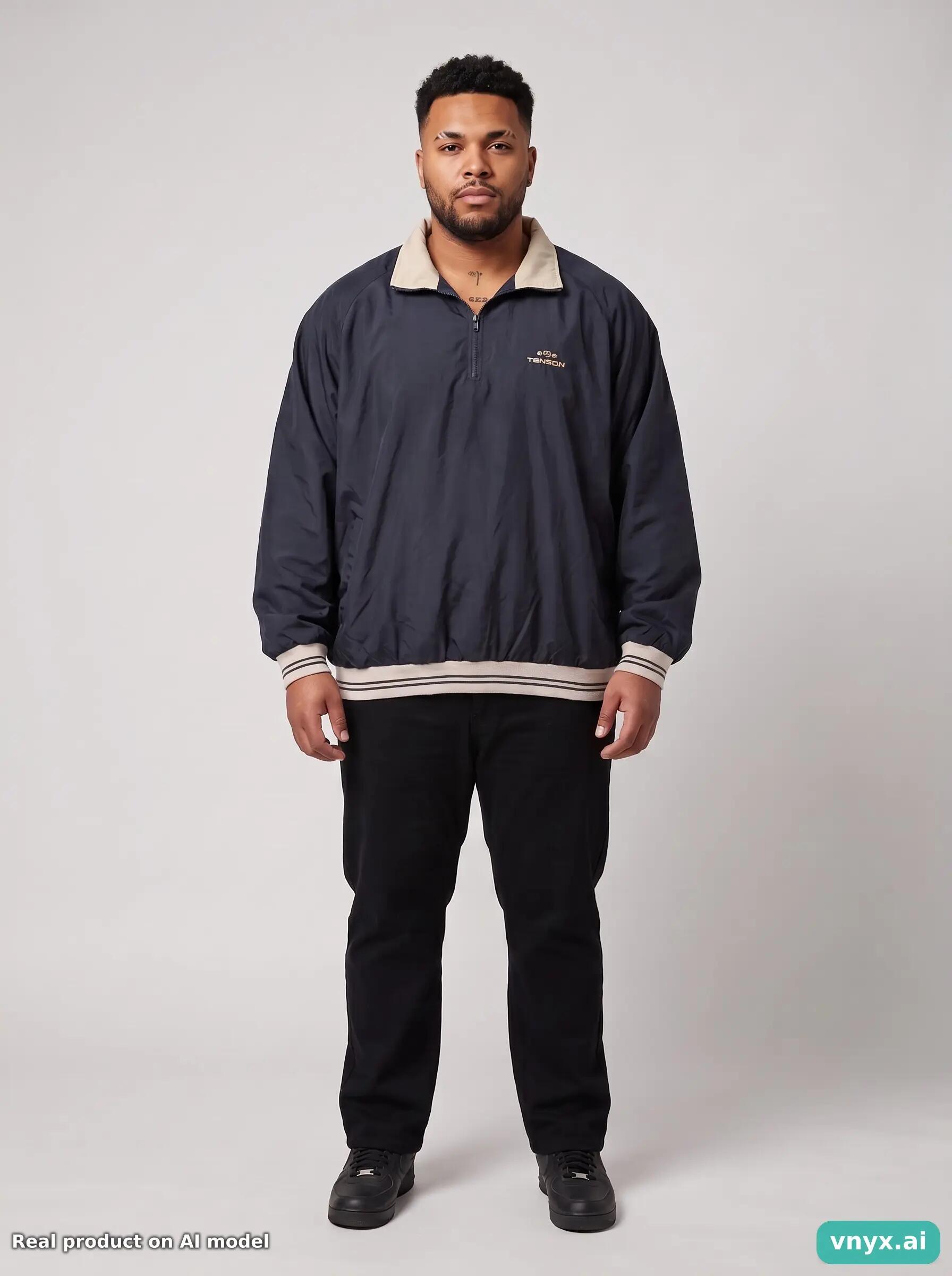 Second Life - Vintage Tenson Dark Blue Windbreaker Men XL 6/6