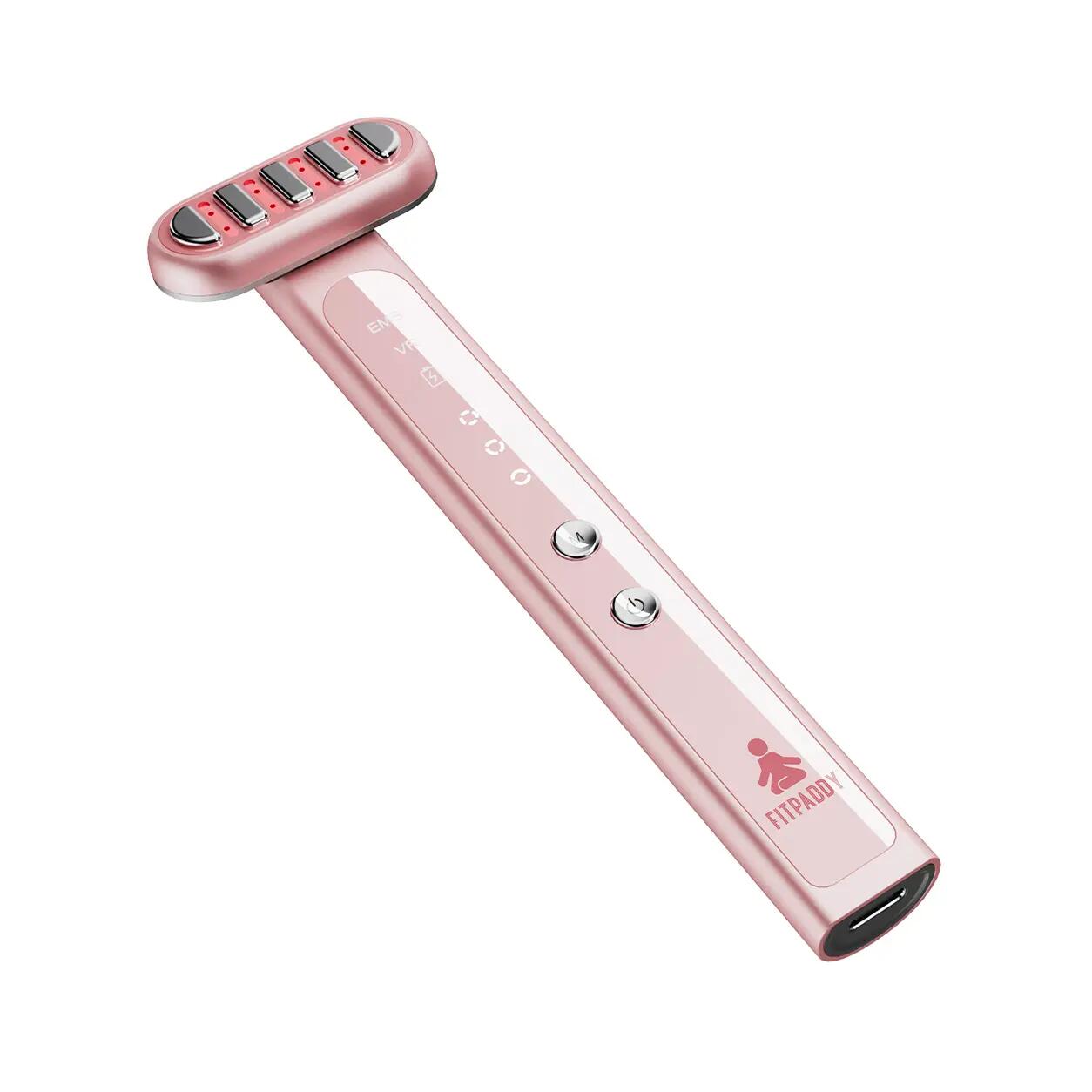 Massaggiatore Viso Skincare Testina 360° EMS Calore 40-45°C LED 3 Colori USB-C 2/4