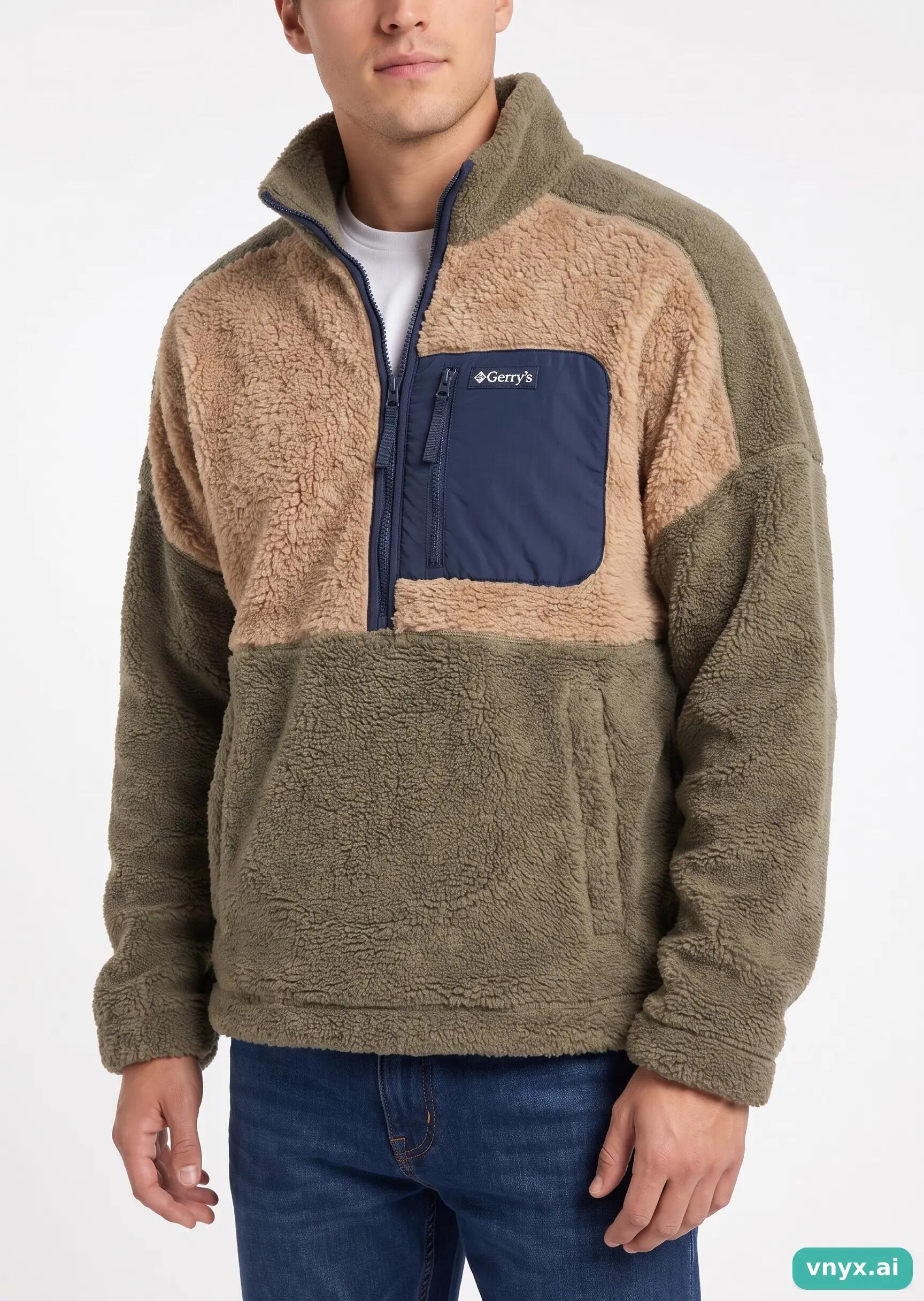 Second Life - Vintage Columbia Sportswear Olive Fleece Pullover Men L 5/5