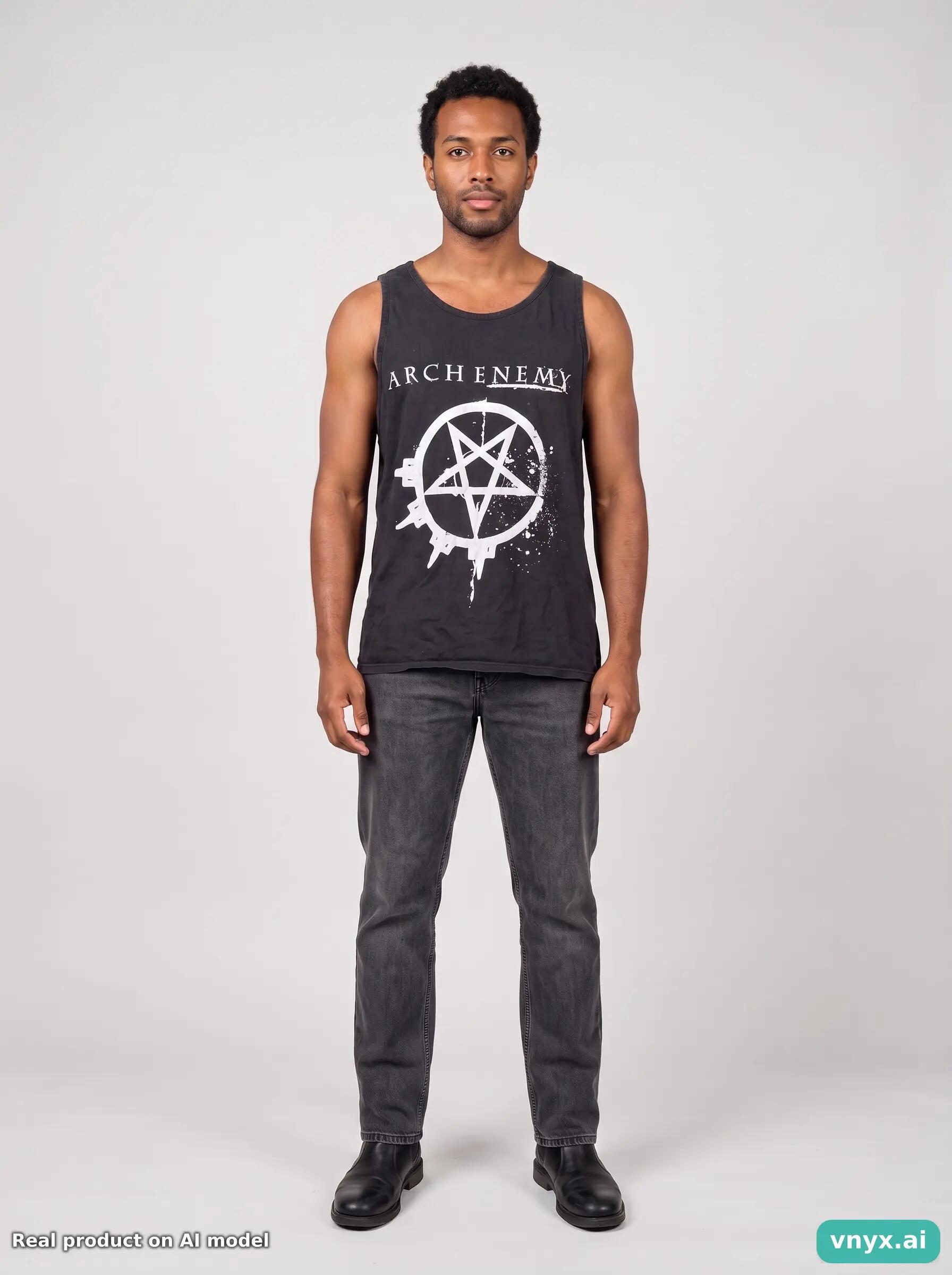 Second Life - Vintage Fruit of the Loom Black Tank Top Men L 6/6