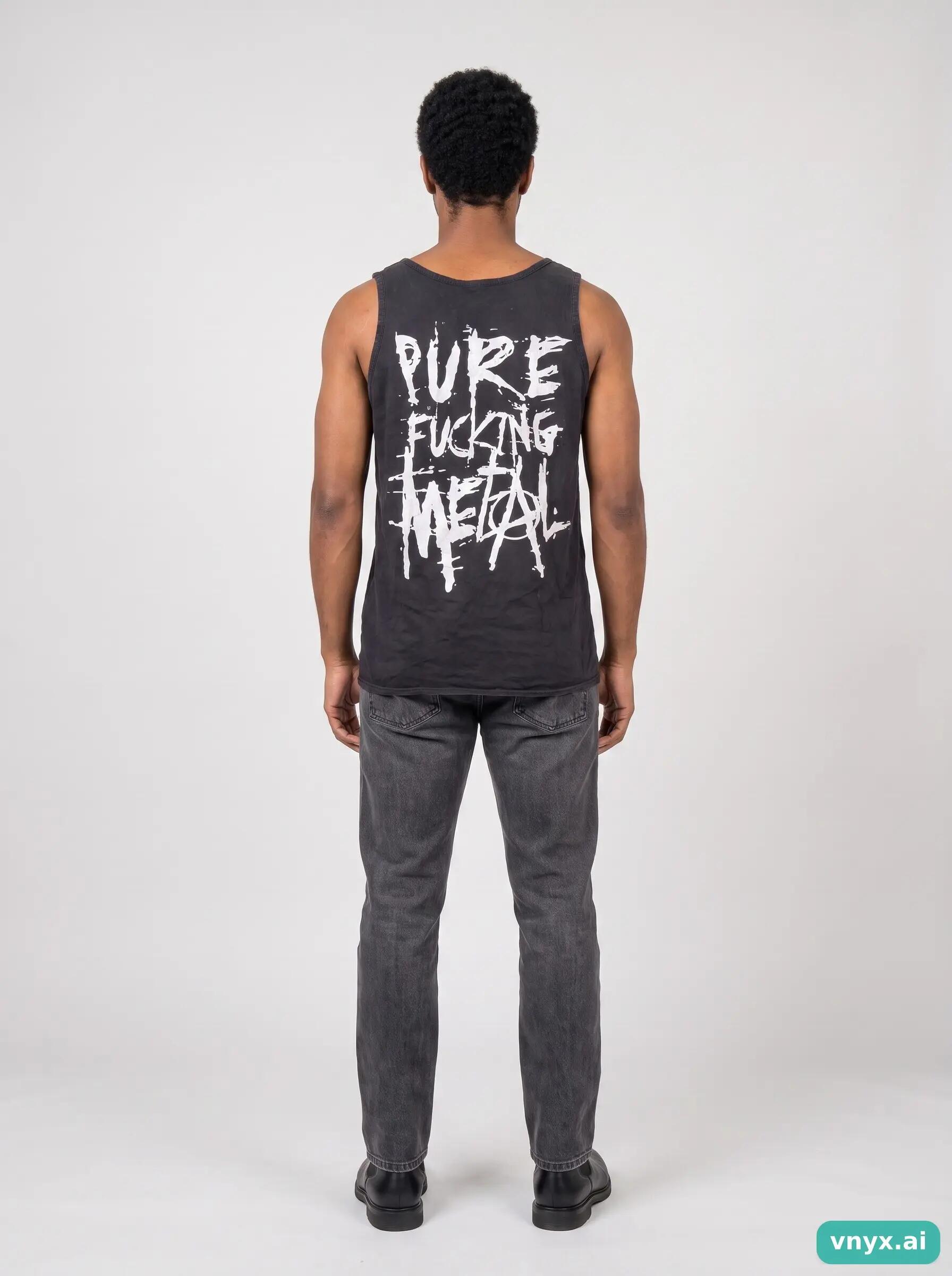 Second Life - Vintage Fruit of the Loom Black Tank Top Men L 4/6