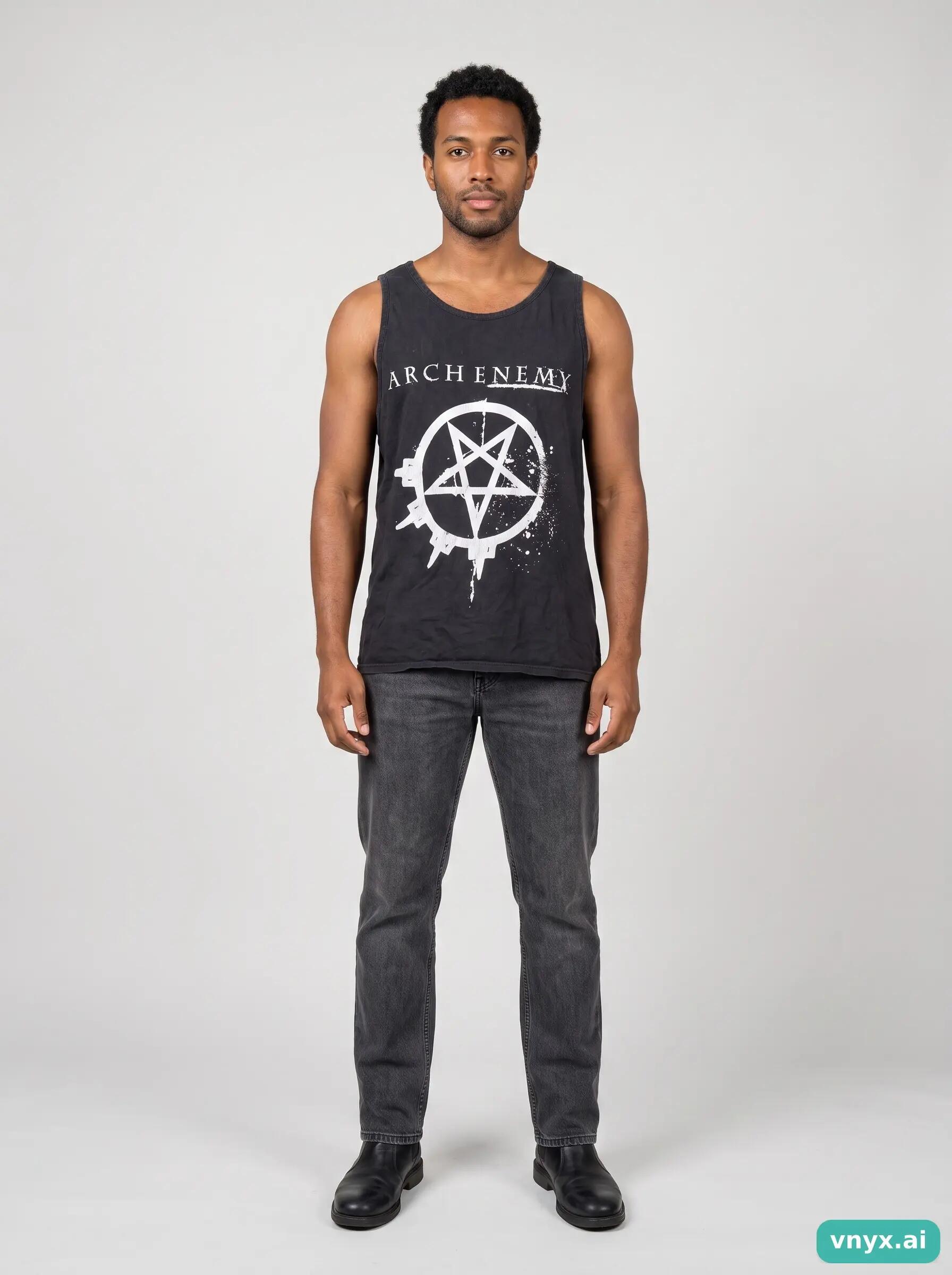 Second Life - Vintage Fruit of the Loom Black Tank Top Men L 3/6