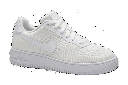 Chaussures enfant - Baskets Flyknit - Nike Air Force 1 2.0 GS - blanc