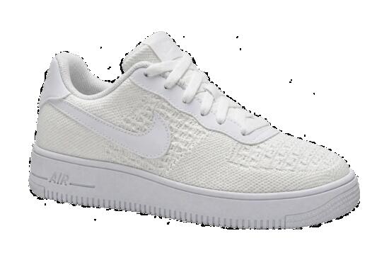 Chaussures enfant - Baskets Flyknit - Nike Air Force 1 2.0 GS - blanc