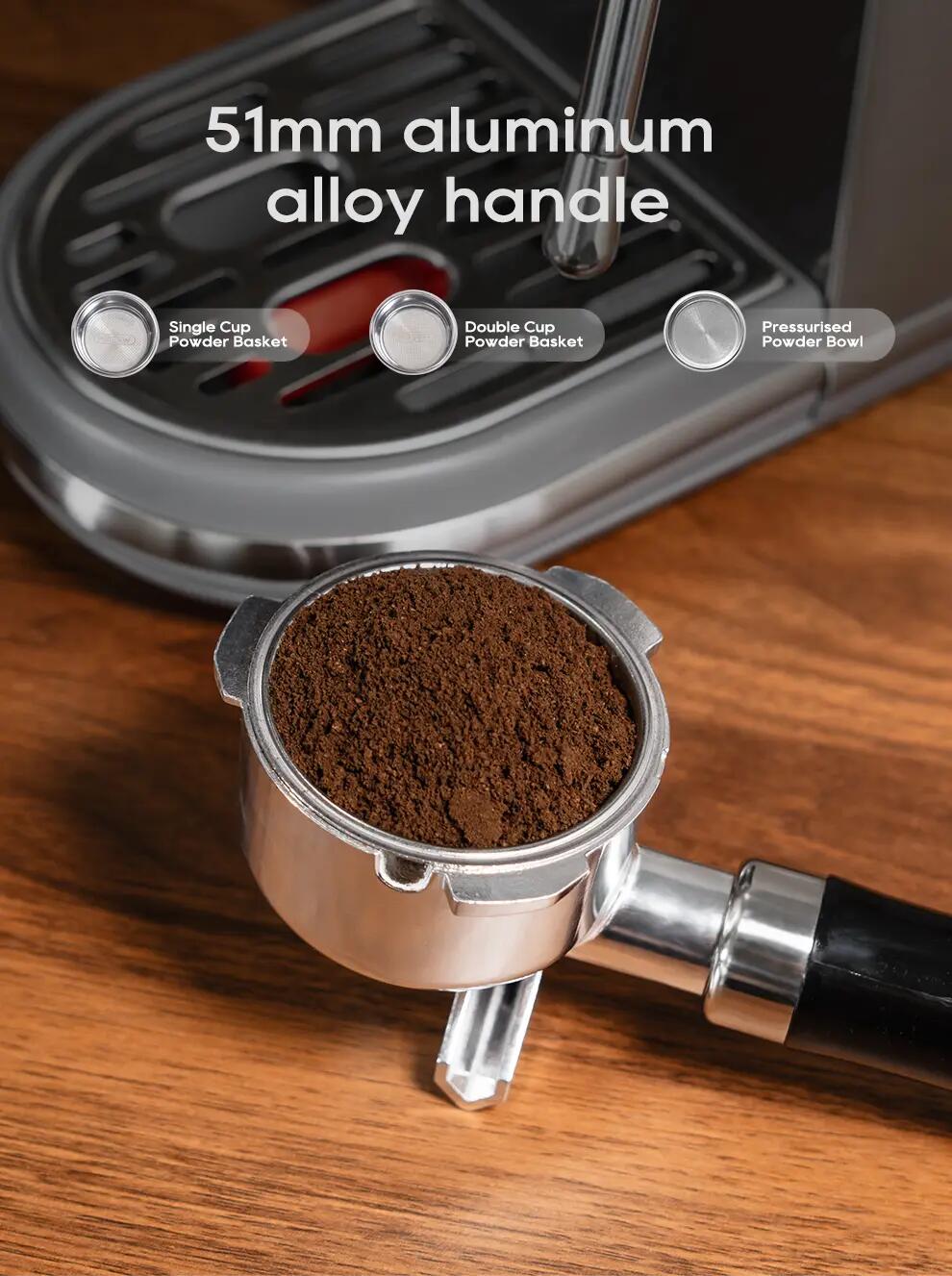 Machine à expresso semi-automatique Hibrew H10B, avec mousseur à lait, 20 bars 10/15