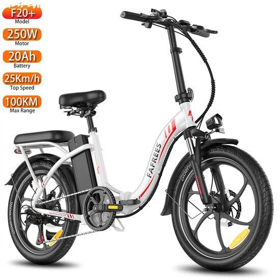 Vélo électrique FAFREES F20+, pneus 20 pouces, moteur 250 W, batterie 36 V 20 Ah