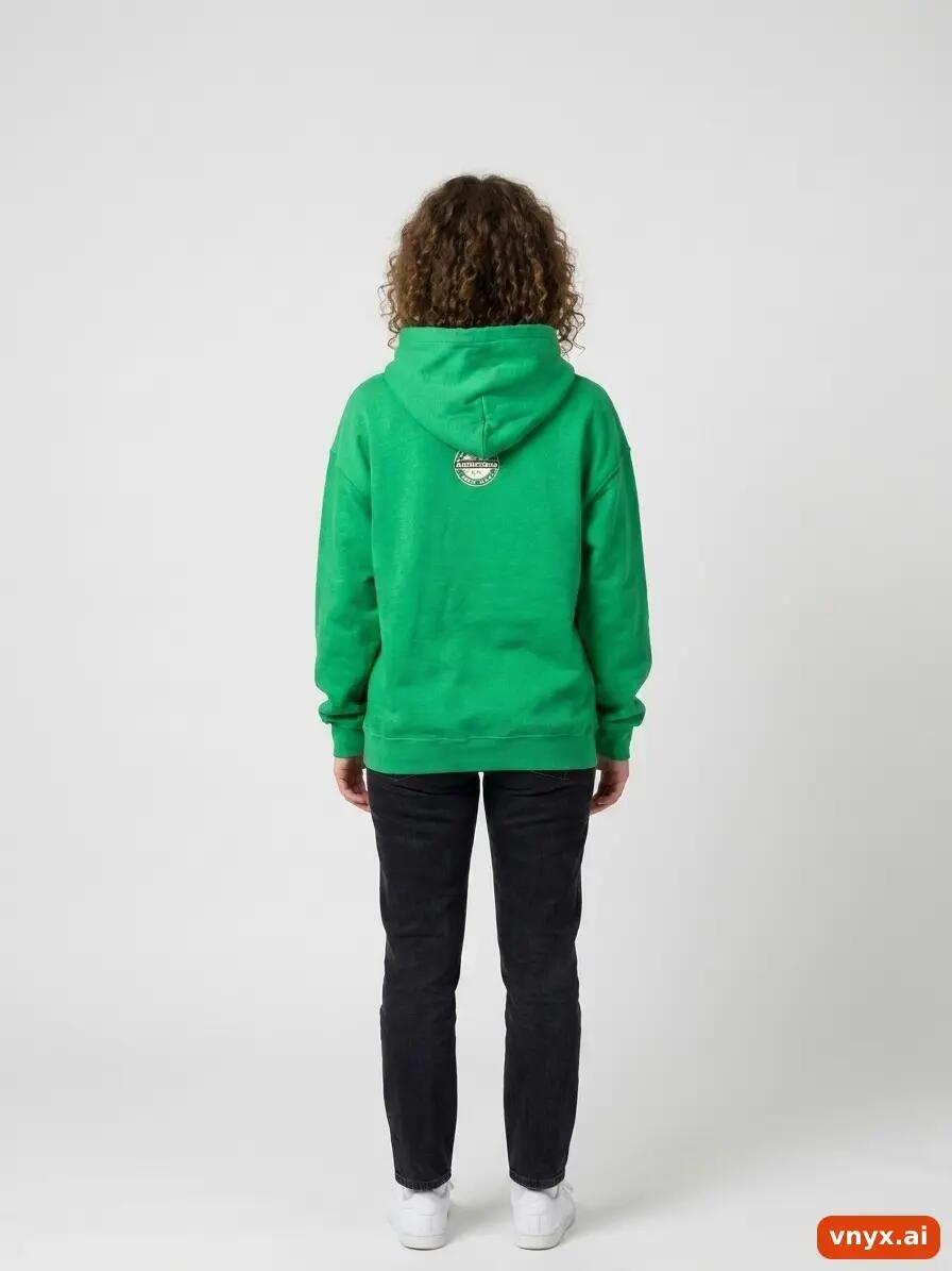 Second Life - Vintage Gildan Vibrant Green Hoodie Women L 4/6