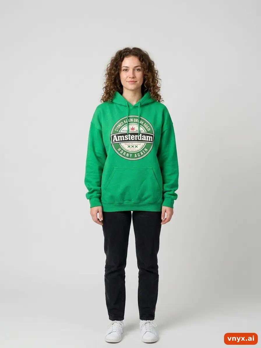 Second Life - Vintage Gildan Vibrant Green Hoodie Women L 3/6