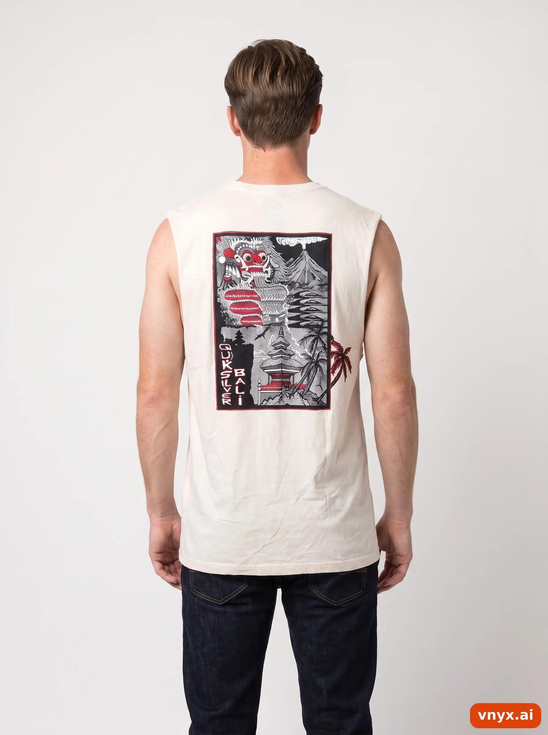 Second Life - Vintage Quiksilver Warm Beige Tank Top Men M 2/6