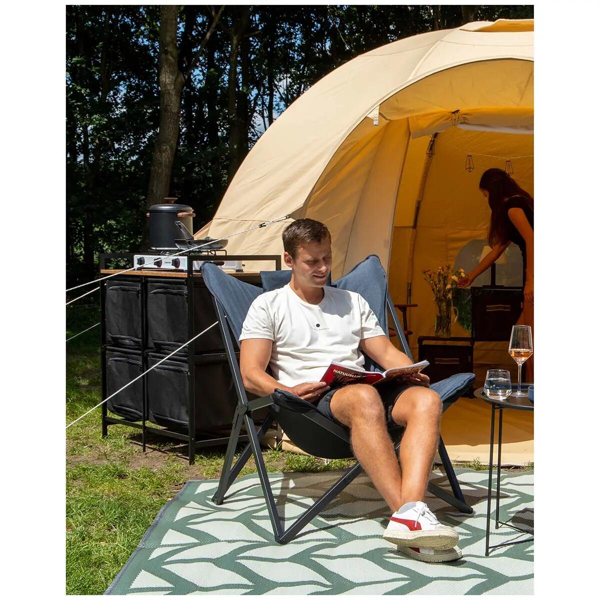 Industrial Camping Küche Lawton Falt Schrank Schubladen Tisch Holz Stahl 8/8