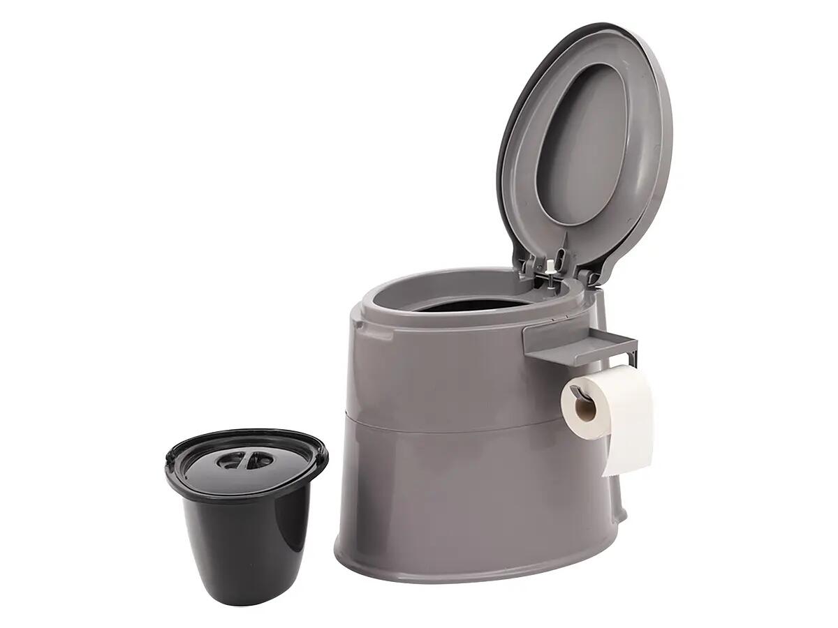 Portable Toilette teilbar - Hohe Sitzfläche 45cm - 7 Liter - Grau 8/15