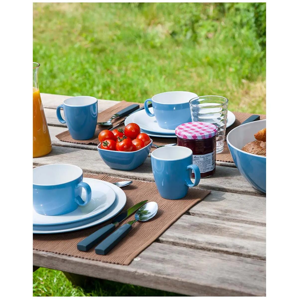 Frühstücksteller - Zweifarbig - Melamin - 4 Stück - Blau 3/3