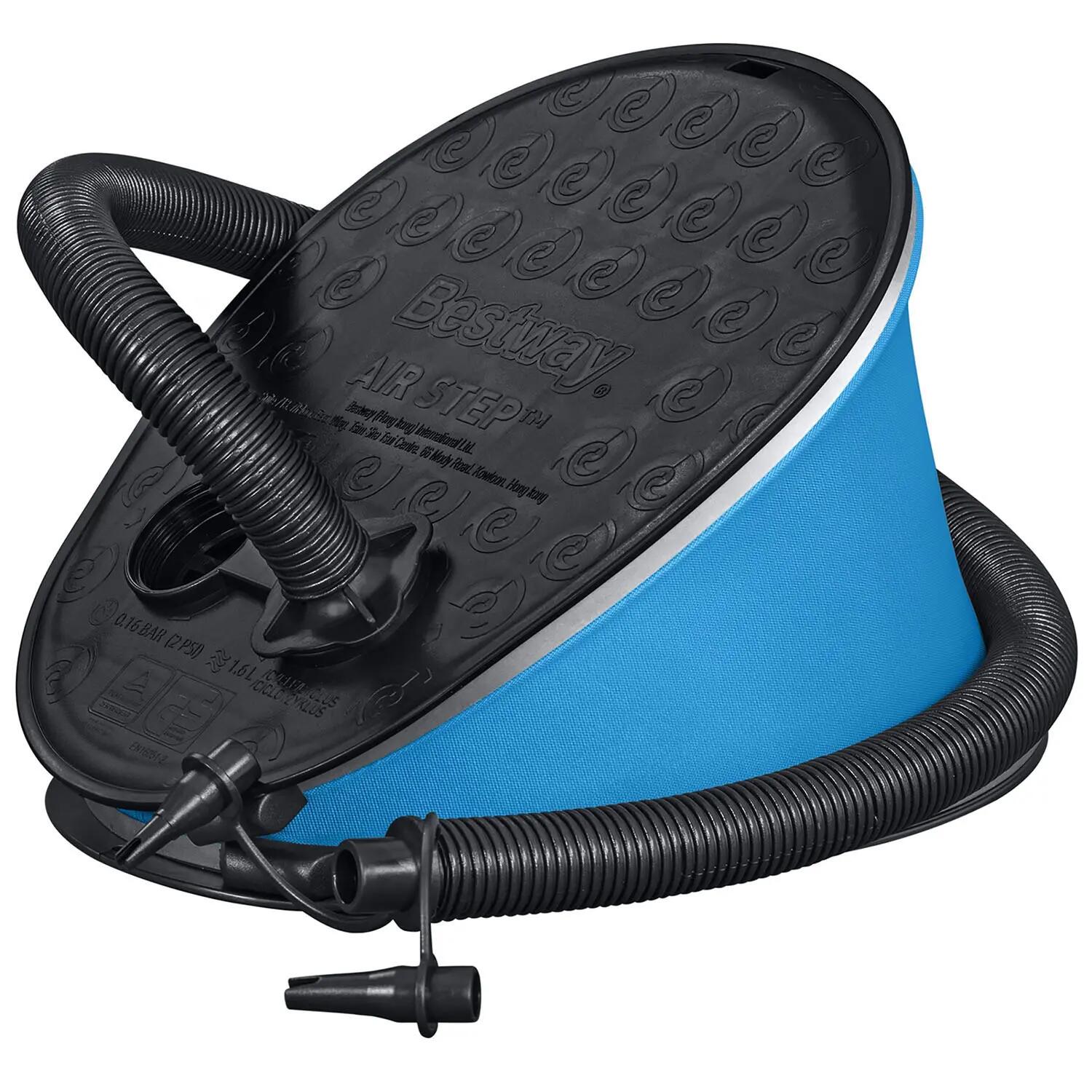 Pompka nożna Bestway do materaca pontonu 1,6L 29x22 cm turystyczna 3 końcówki 2/7