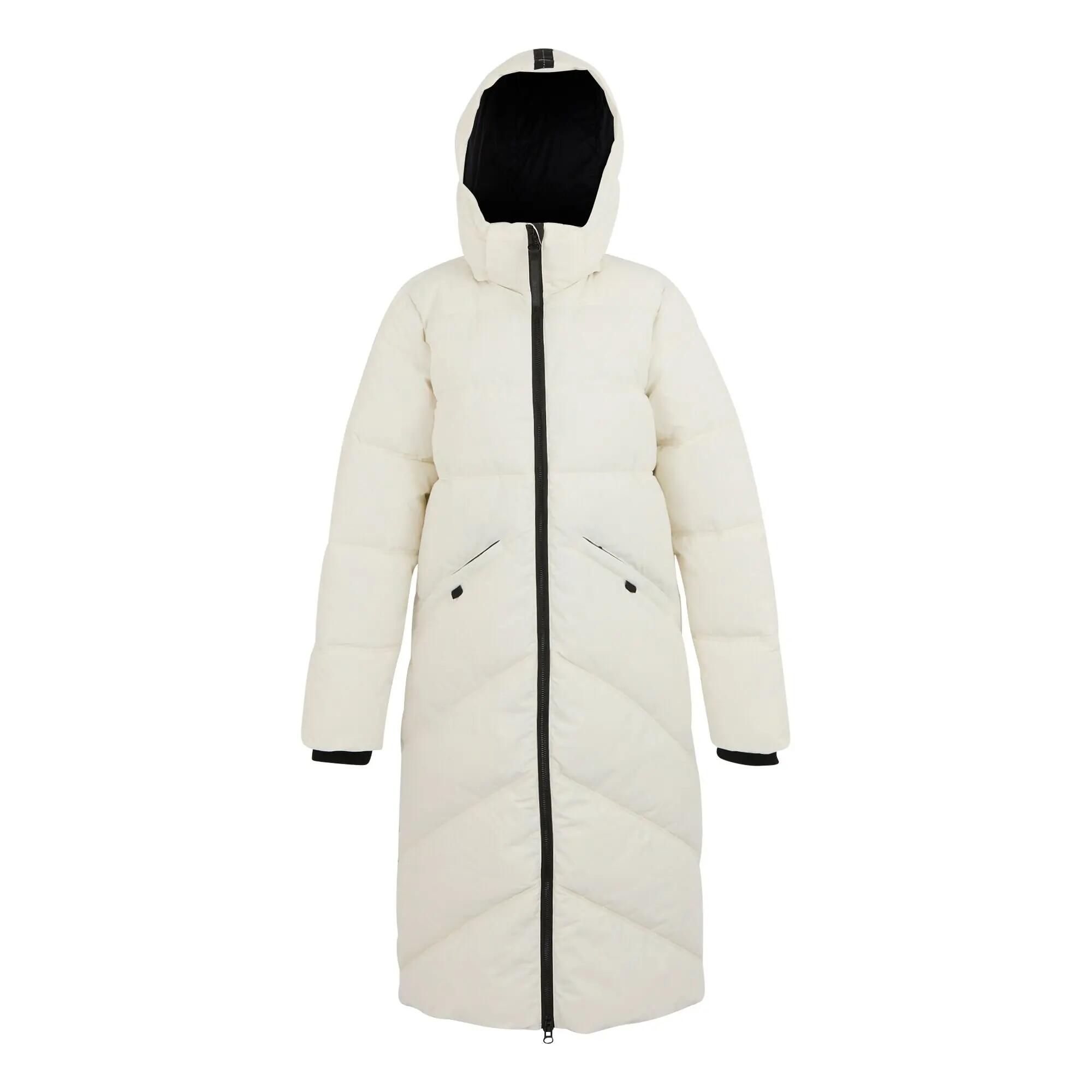 Ujeane Longline Wasserabweisende Steppjacke mit Kapuze für Damen 10/12