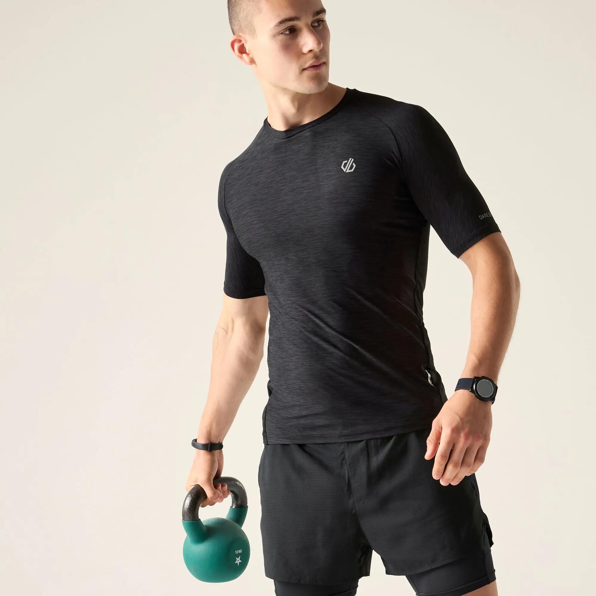 T Shirts E Camisas   - DARE 2B Power Up Tee - Black Marl 6/9
