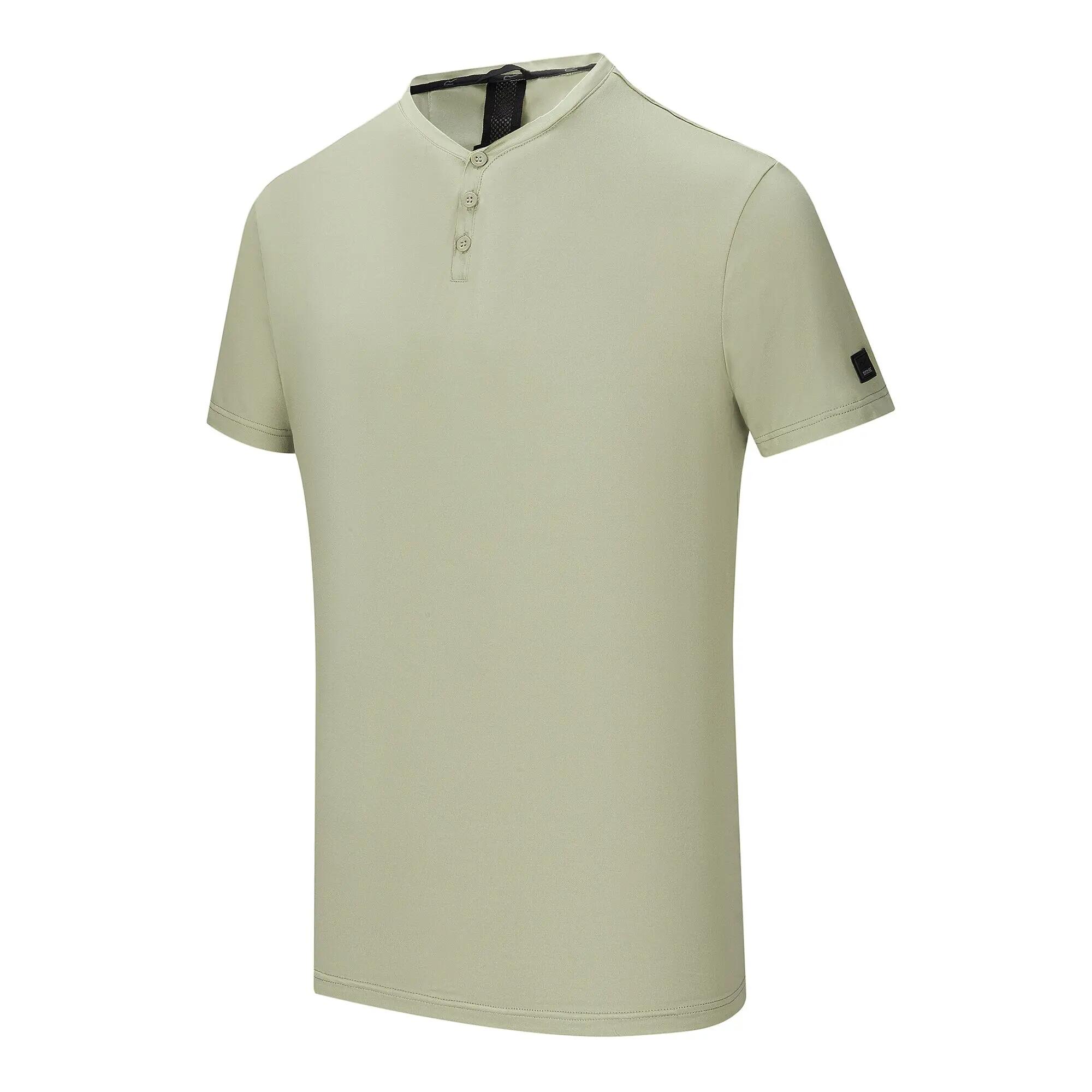 Herren Dewi Kurzarm-T-Shirt mit Knopfleiste 6/7