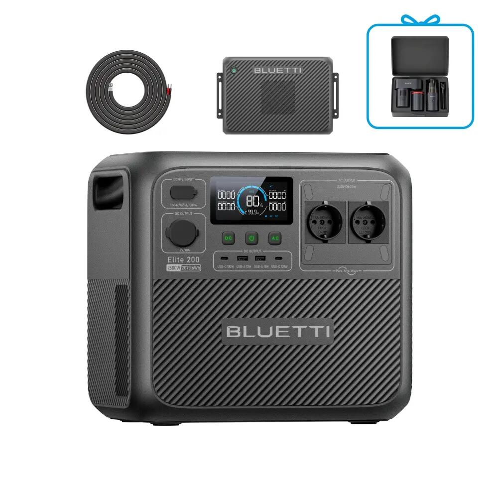 Elite 200 V2 2073.6Wh + BLUETTI Зарядно2 за къмпинг, off-grid & спирания на тока