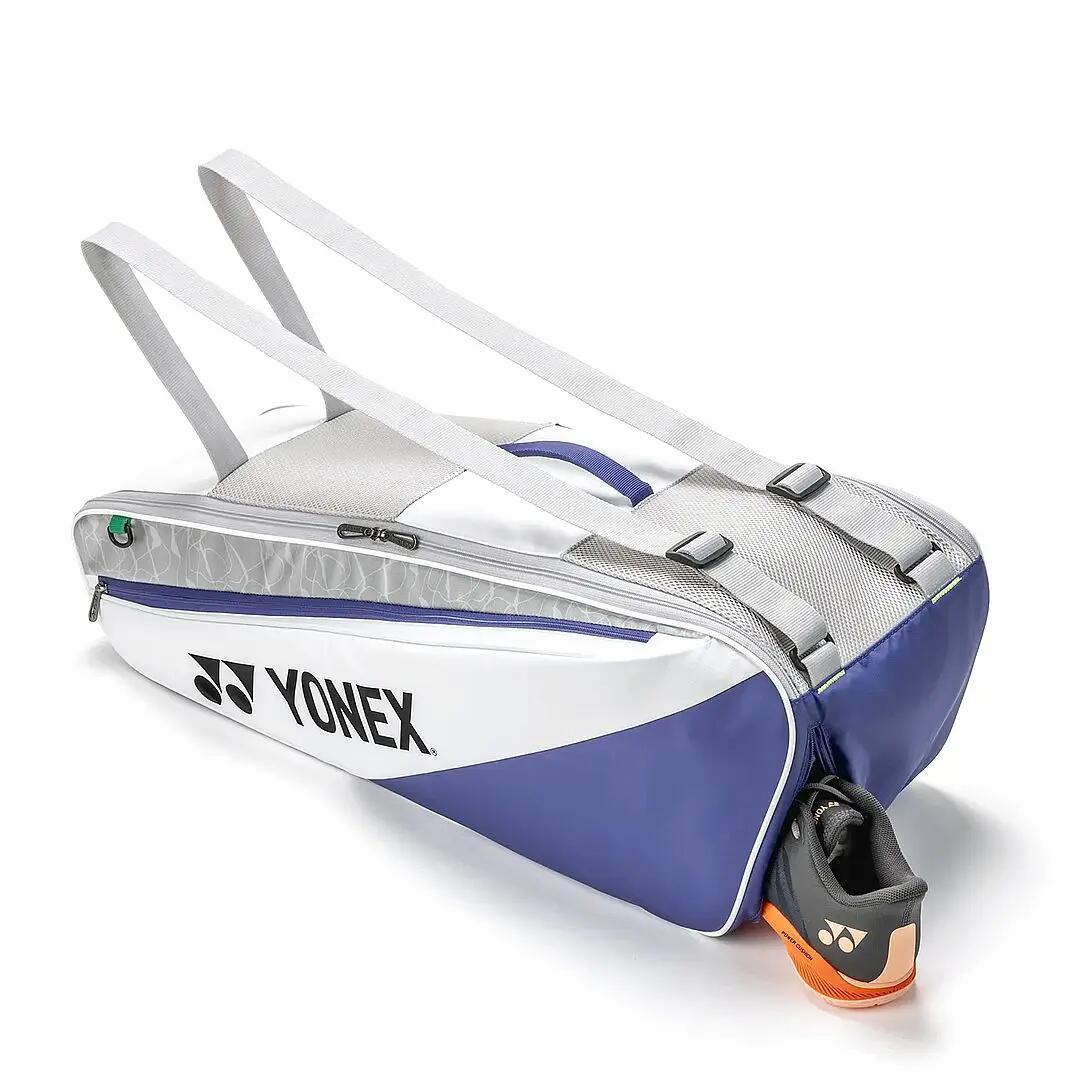 Unisex - Badminton - Tasche - Für 6 Schläger - Yonex Club 52526 X6 - Weiß/Blau 5/7