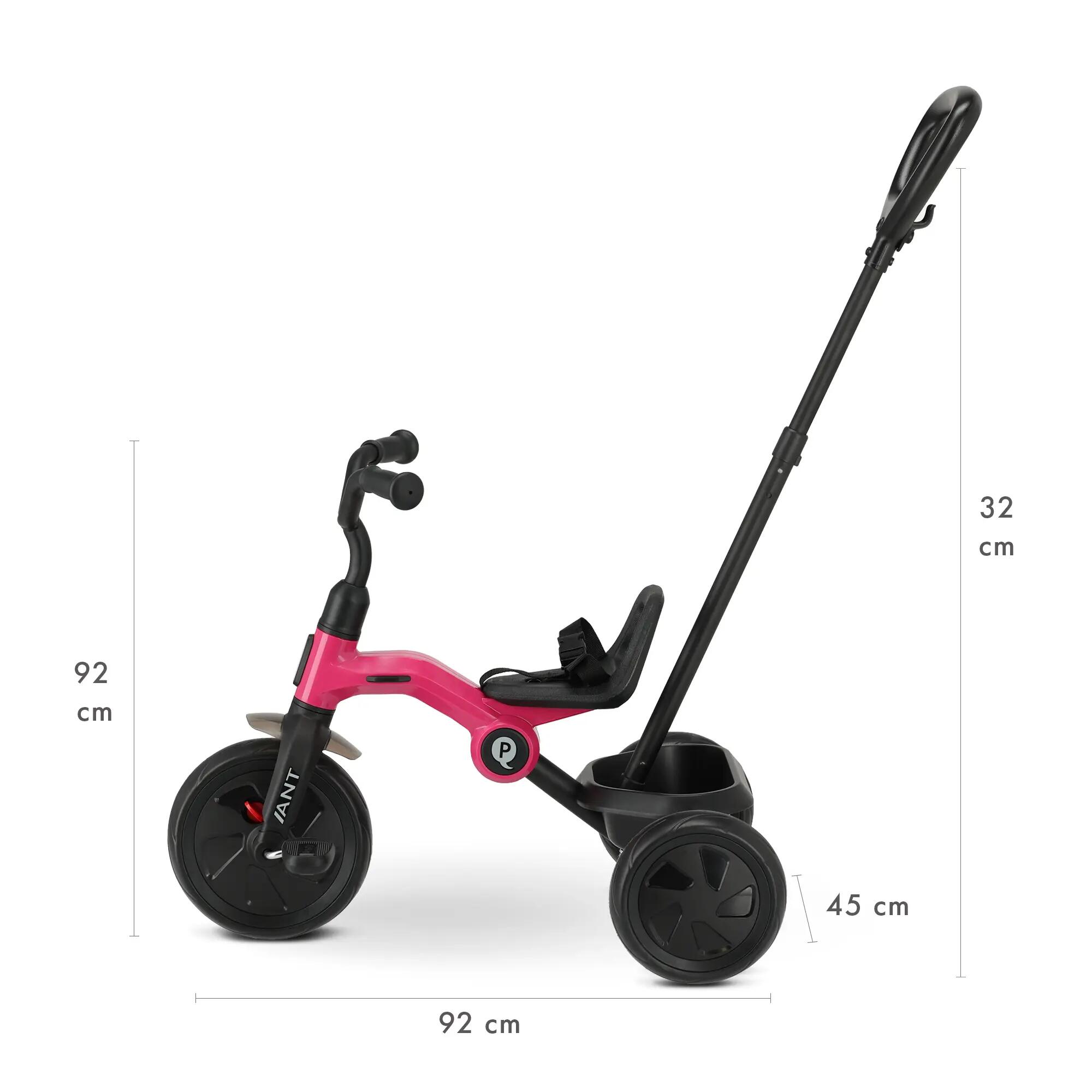 Triciclo Qplay Ant con Maniglia di Spinta 7/8