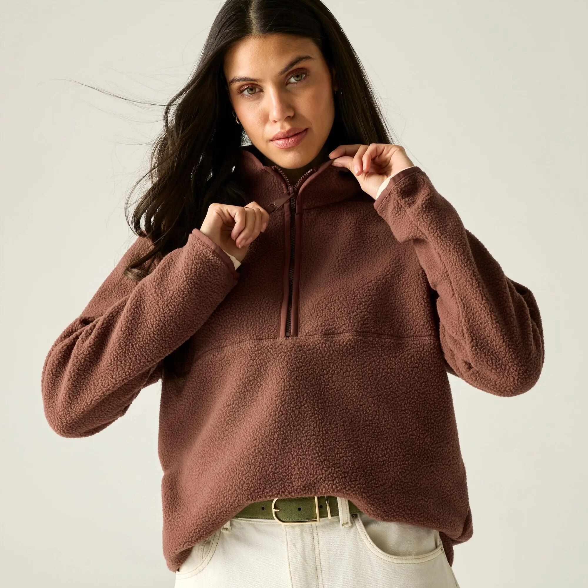 Felpa da donna Frankie Borg con mezza zip 7/11