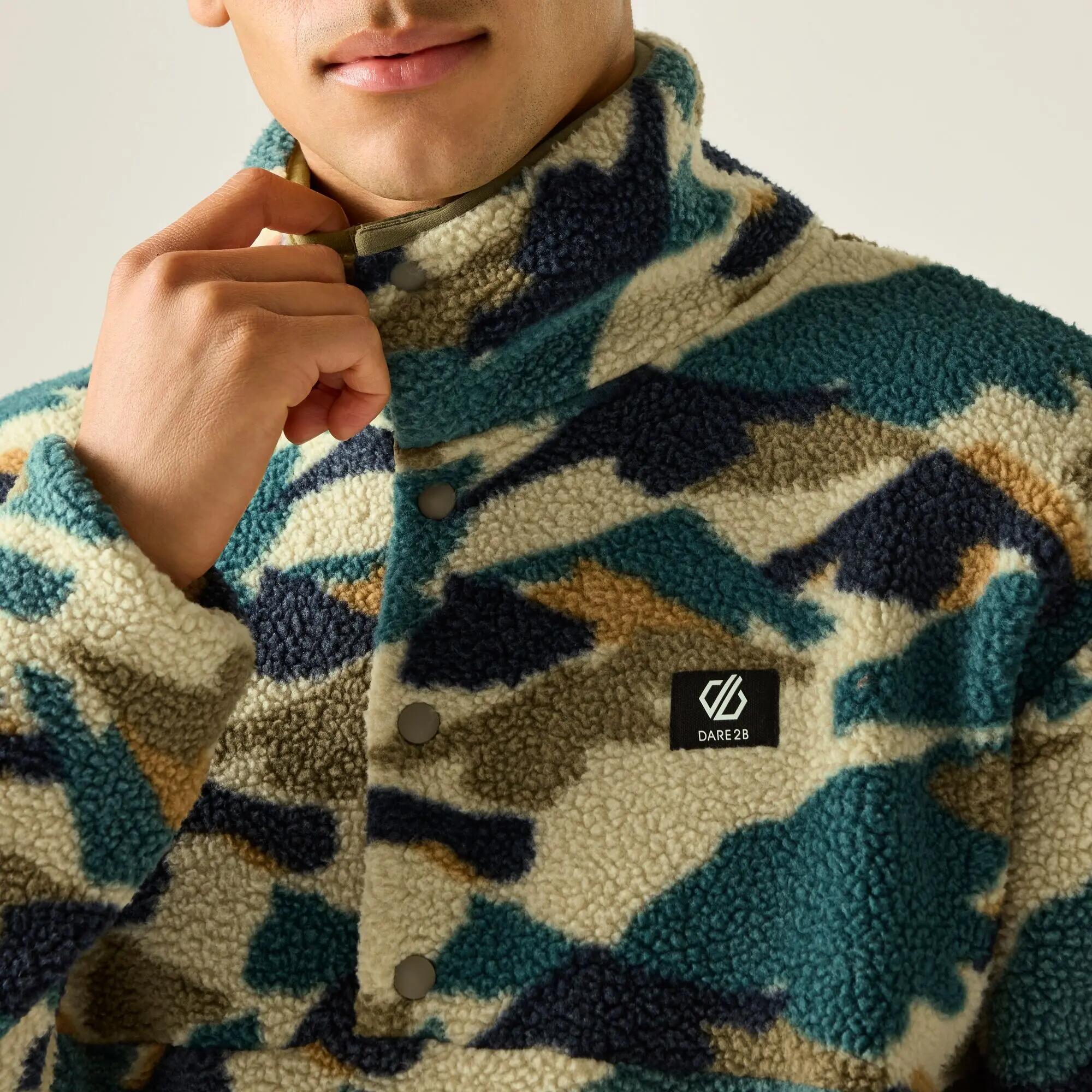 Pull polaire imprimé à demi-zip pour homme 5/8