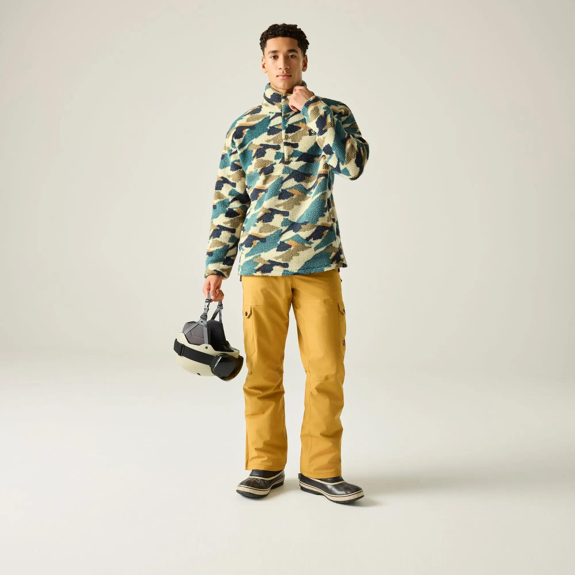 Pull polaire imprimé à demi-zip pour homme 3/8