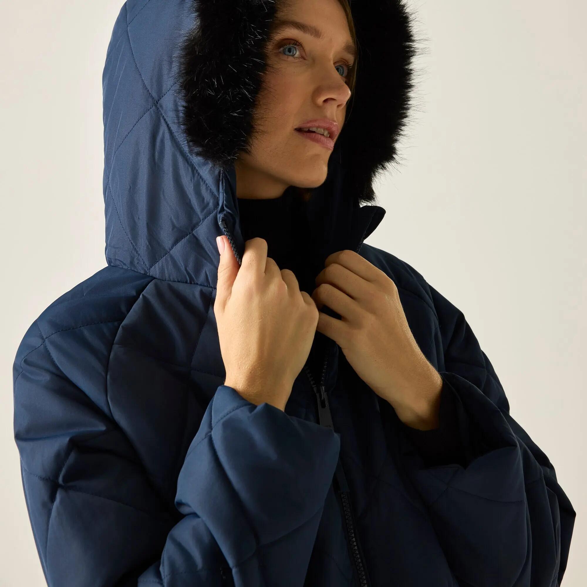Womens Freyla Hooded Water-Repellent Insulating Quilted Jacket 8/9