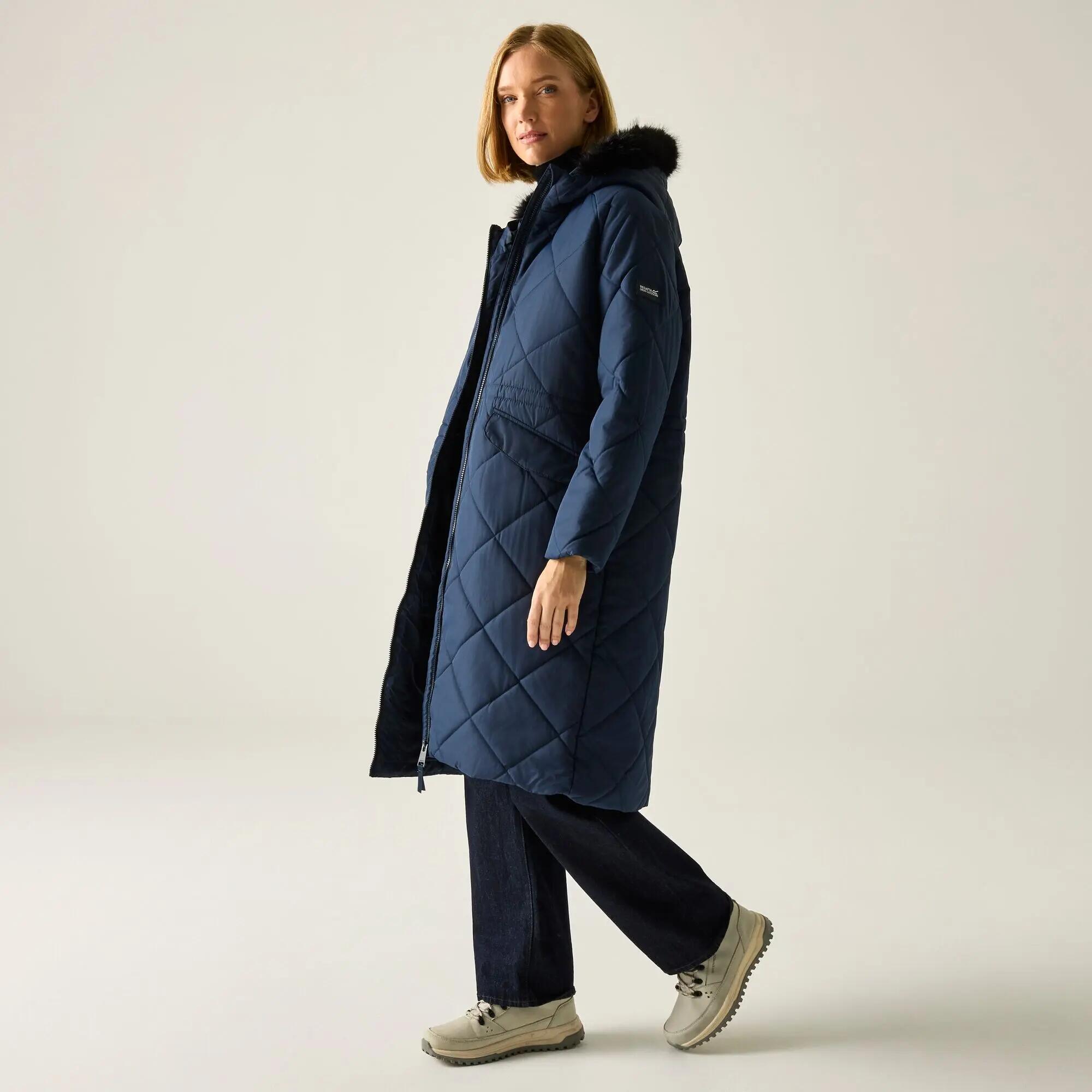 Womens Freyla Hooded Water-Repellent Insulating Quilted Jacket 6/9