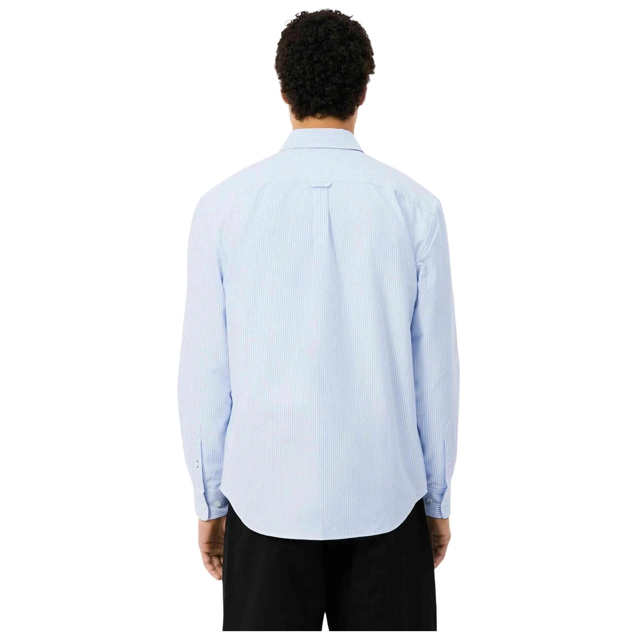 Lacoste - Camisa Oxford de rayas Azul Blanca 3/4
