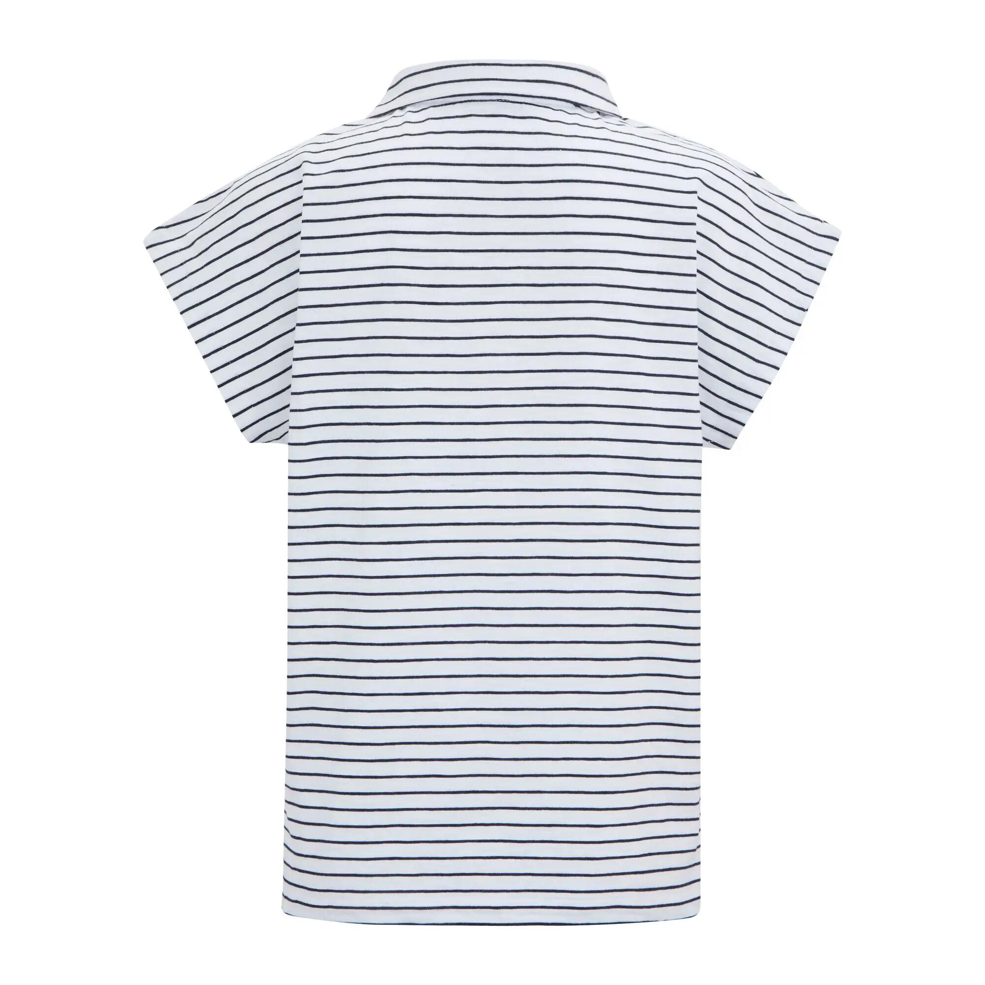 Lorana Damen-T-Shirt mit Kragen und kurzen Ärmeln 8/9