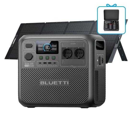 Powerstation BLUETTI Elite 200 V2 2073Wh +350W, Solar Generator Notstrom&Camping