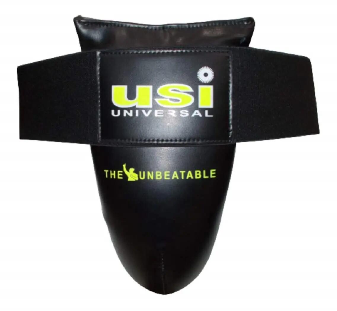 Universal 629PU Groin Guard for Men Boxing MMA Training Thai Kickboxing Protection, Thick PU, Curved Plastic Cup, Mesh Lined, Elasticated Hook and Loop, Waist Closure -  1