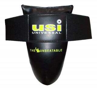 Universal 629PU Groin Guard for Men Boxing MMA Training Thai Kickboxing Protection, Thick PU, Curved Plastic Cup, Mesh Lined, Elasticated Hook and Loop, Waist Closure