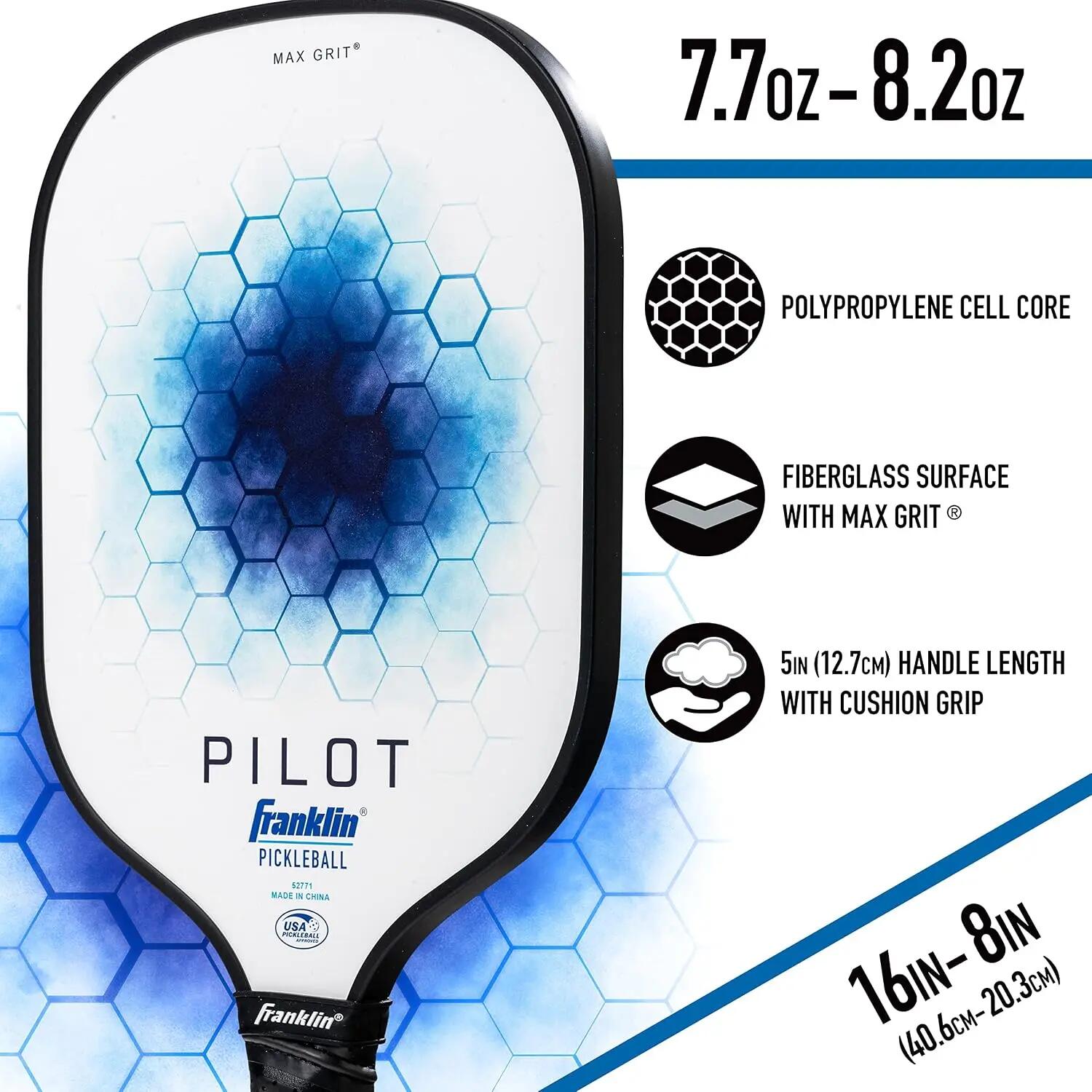 Sports Pickleball Paddle - Pilot - Polypropylene Core - USA Pickleball (USAPA) Approved - Lightweight Pro Racket - Blue -  5