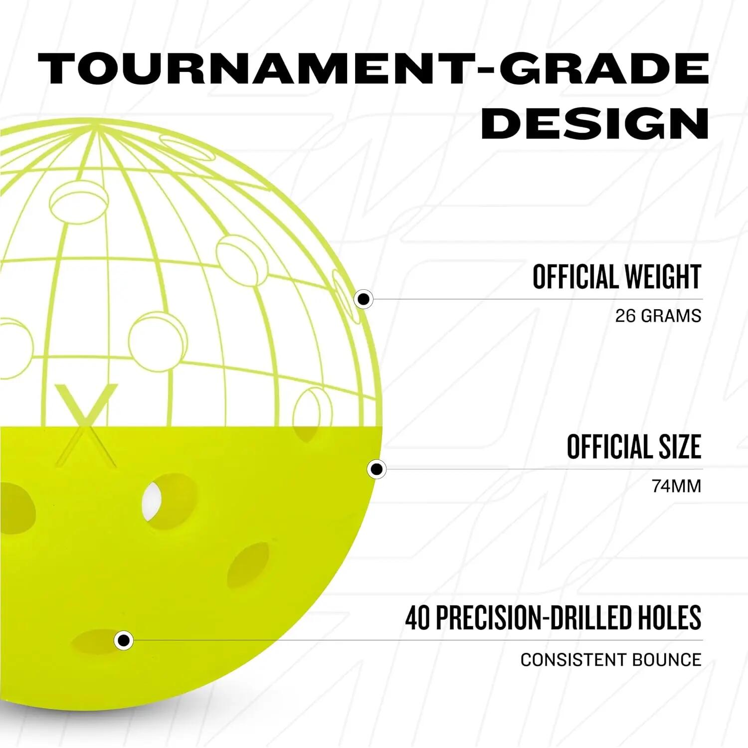 Sports Plastic X-40 Performance Outdoor Pickleballs, Yellow -  5