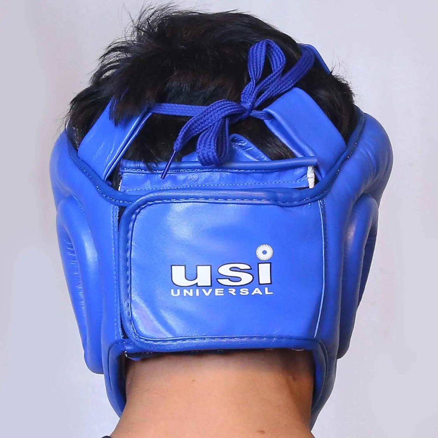 UNIVERSAL 8002 Boxing Headguar, Muay Thai Head Guard, Traditional Style, Extra Padding, Top Grain Hide Leather, Hand Crafted Shock Absorbent Padding, Lace Closure -  3