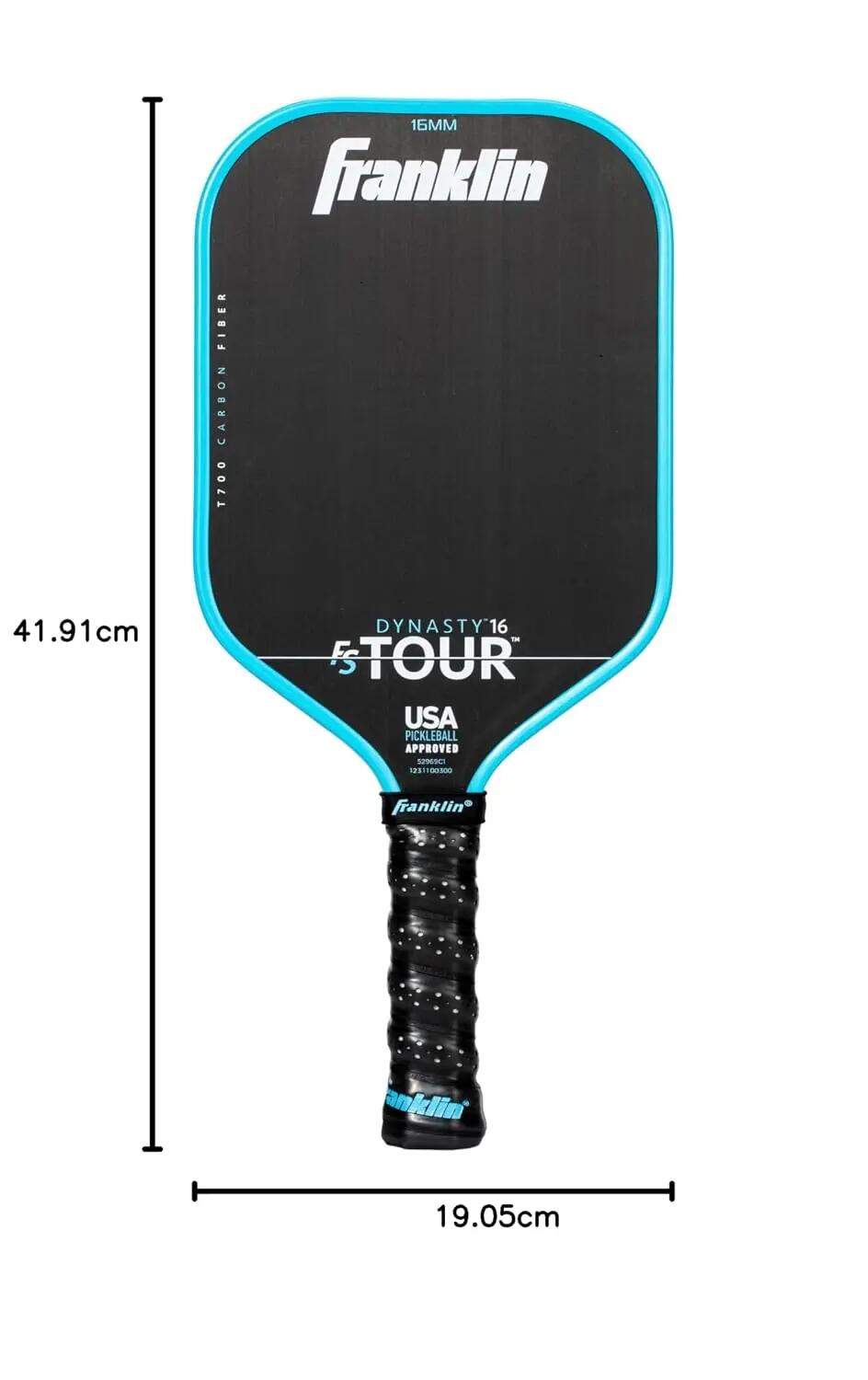 Sports Pro Pickleball Paddles - FS Tour Series Carbon Fiber Paddles - Official USA Pickleball (USAPA) Approved - Dynasty Pro Player - 14mm Polymer Core - Blue -  2