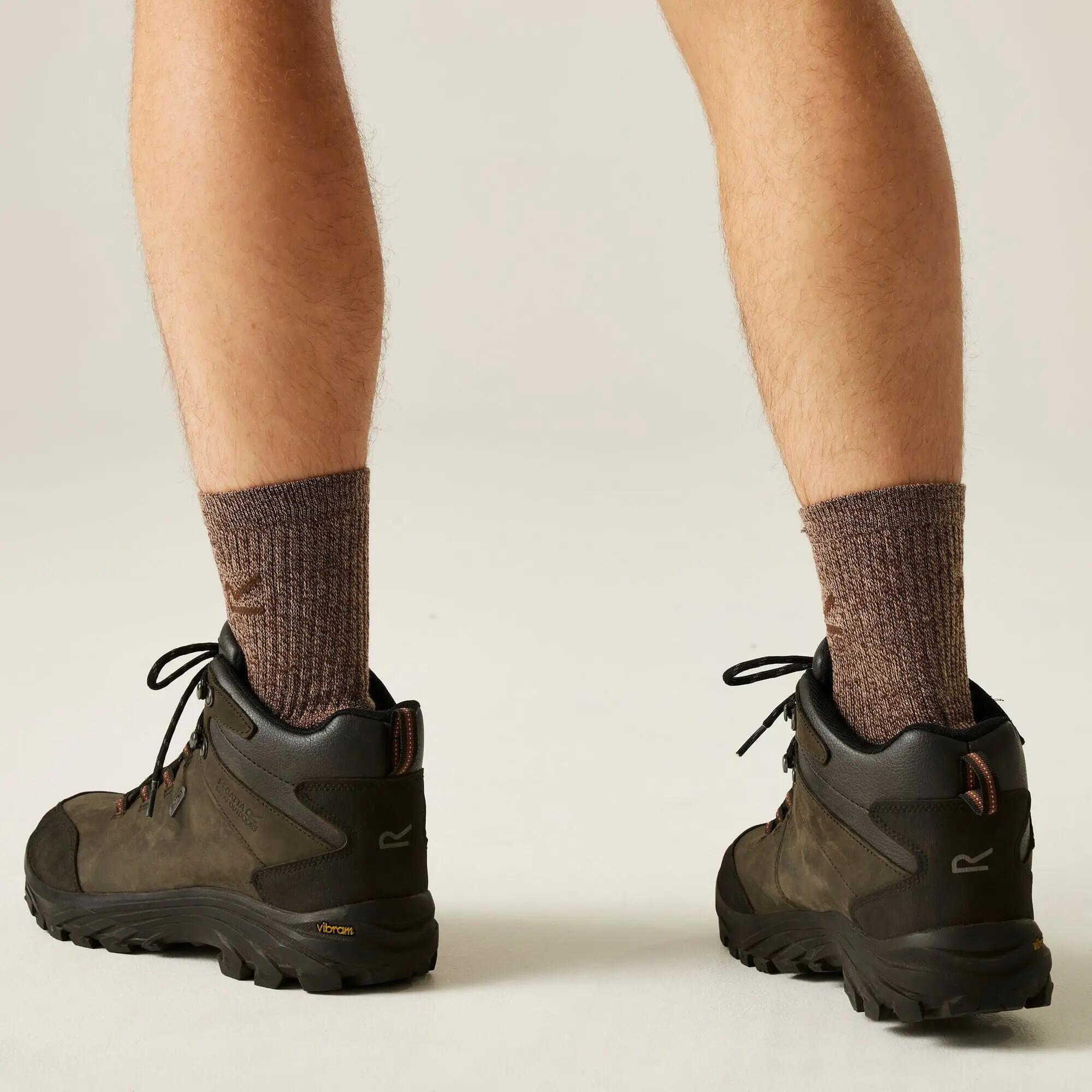 Pánské kožené nepromokavé turistické boty Burrell Vibram 2/9