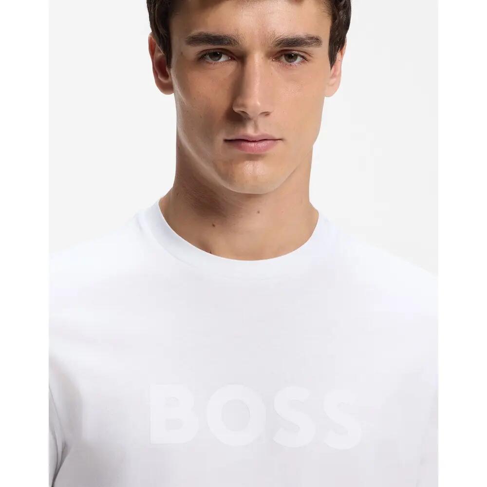 Tee Shirt Boss Te_logo 50566504 100 White 3/5