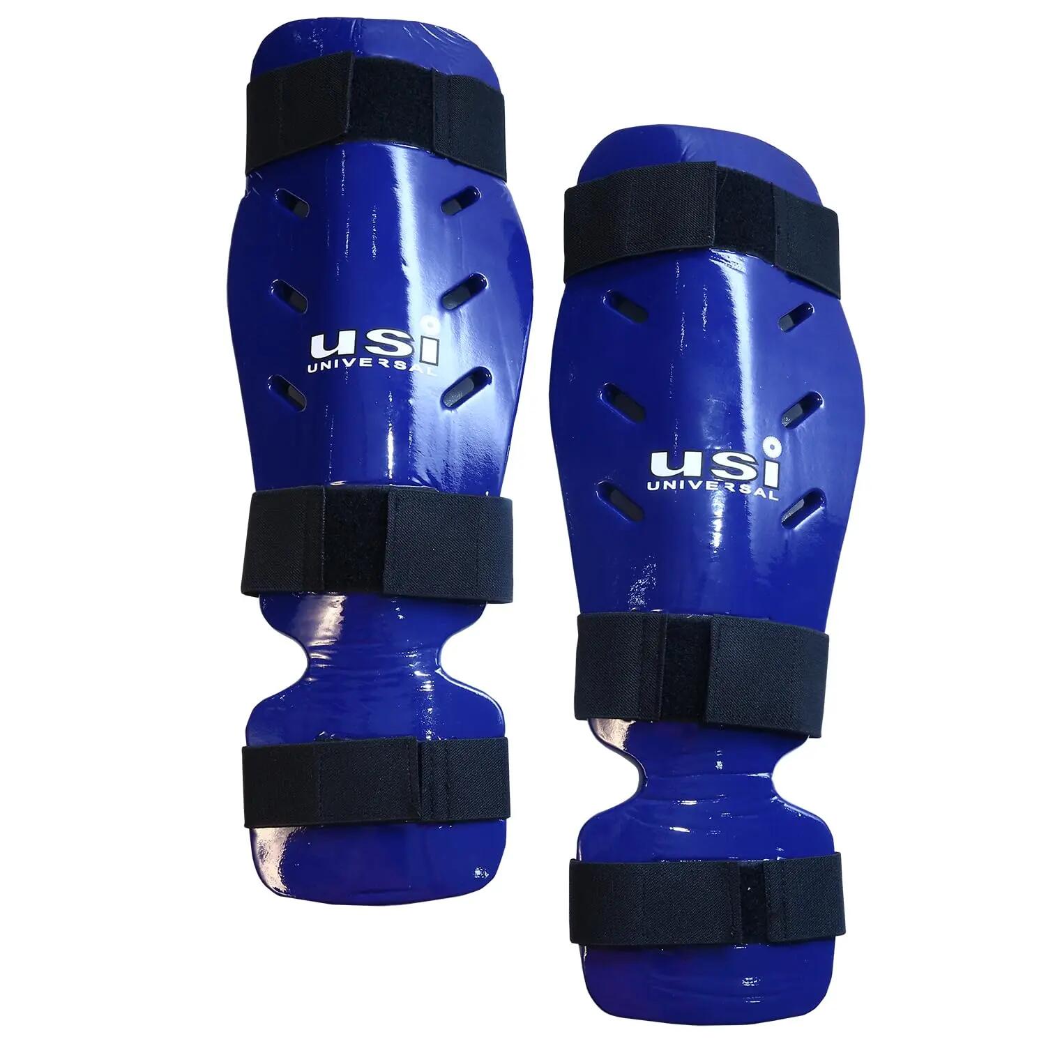 Universal 850D Shin Pads with Instep (Blue) Shin Guards for Kickboxing, Muay Thai and Training Pads, Dip Foam Construction, Elastic/Hook & Loop Closure -  1