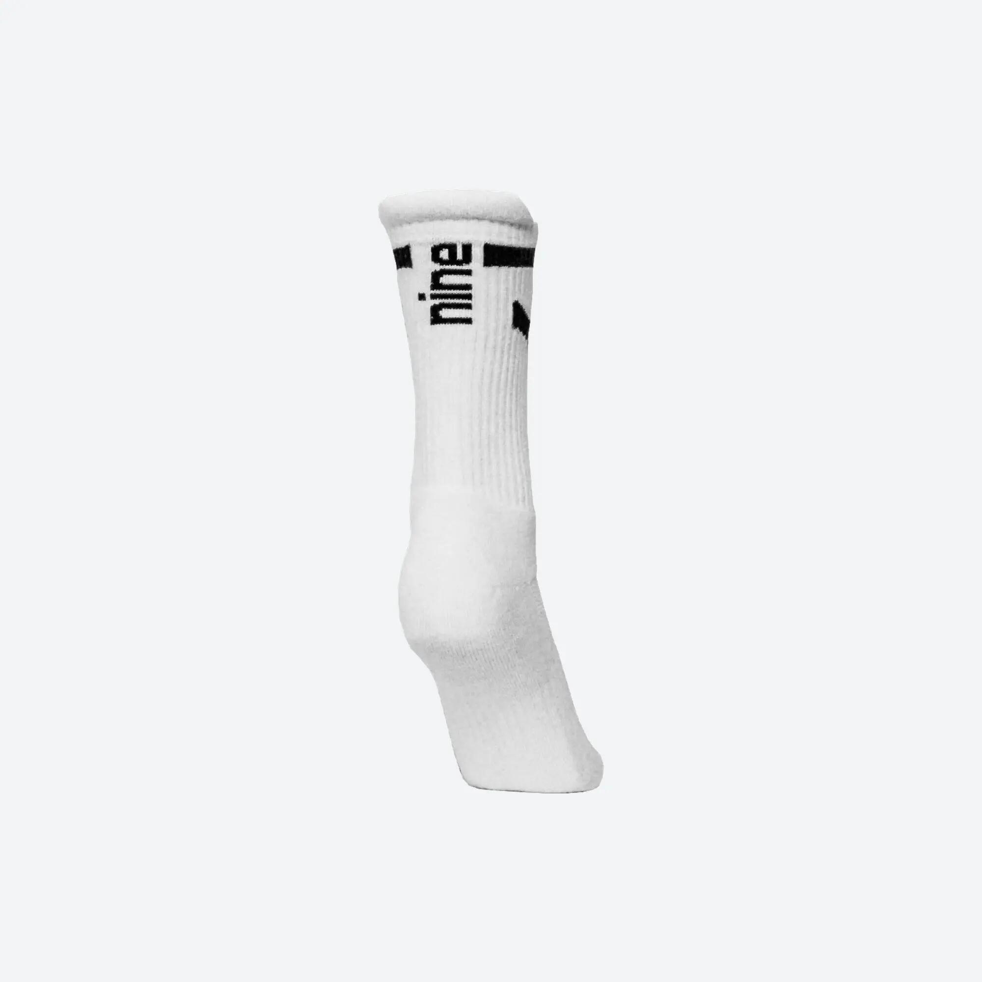 2 pares de meias de voleibol cano médio mulher e homem JUMP brancas logo preto 4/7