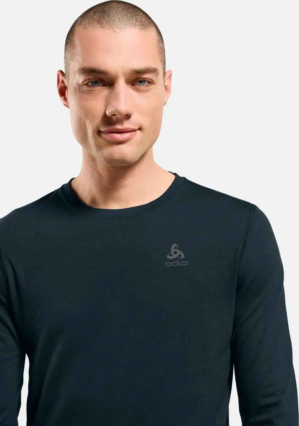 Camiseta interior de manga larga Odlo Merino 200, gris oscuro, para hombre 4/5