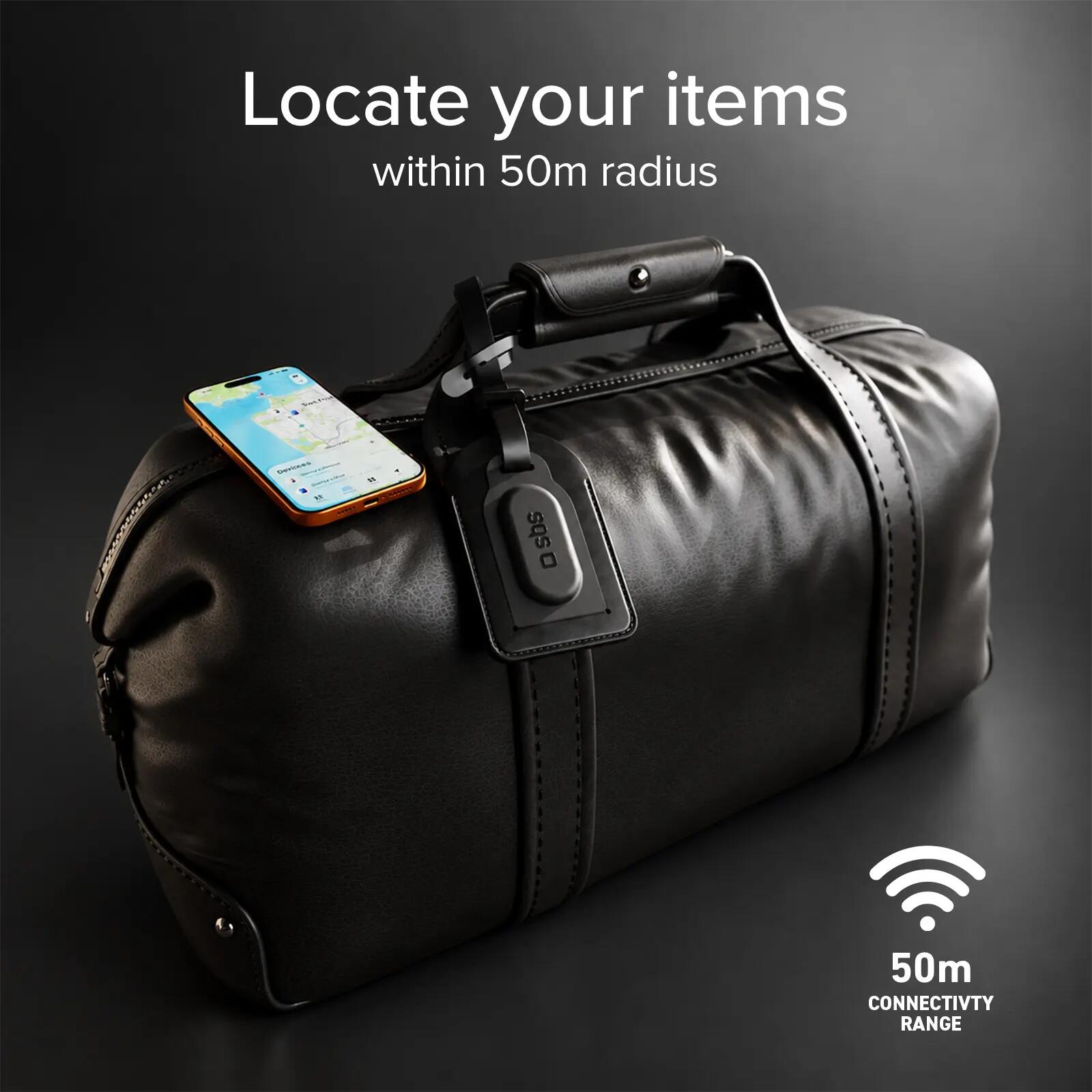 Etichetta valigia Track My Bag con Apple Find My e Google Find Hub 4/7