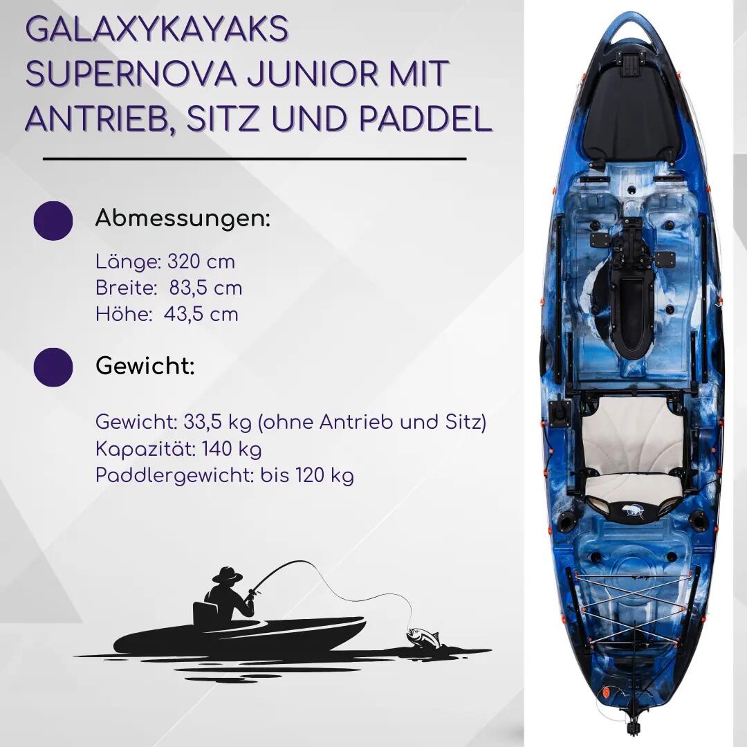 Galaxy Supernova Junior 320 cm Tretkajak – Kompakt & wendig mit Pedalantrieb 9/15