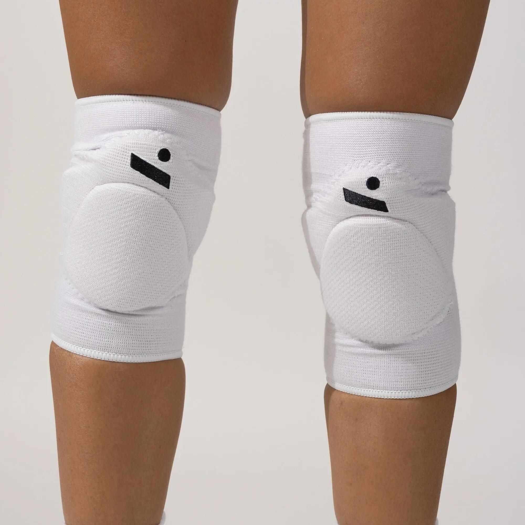 Genouillères de volley haute protection mixtes SLEEK blanches 3/8