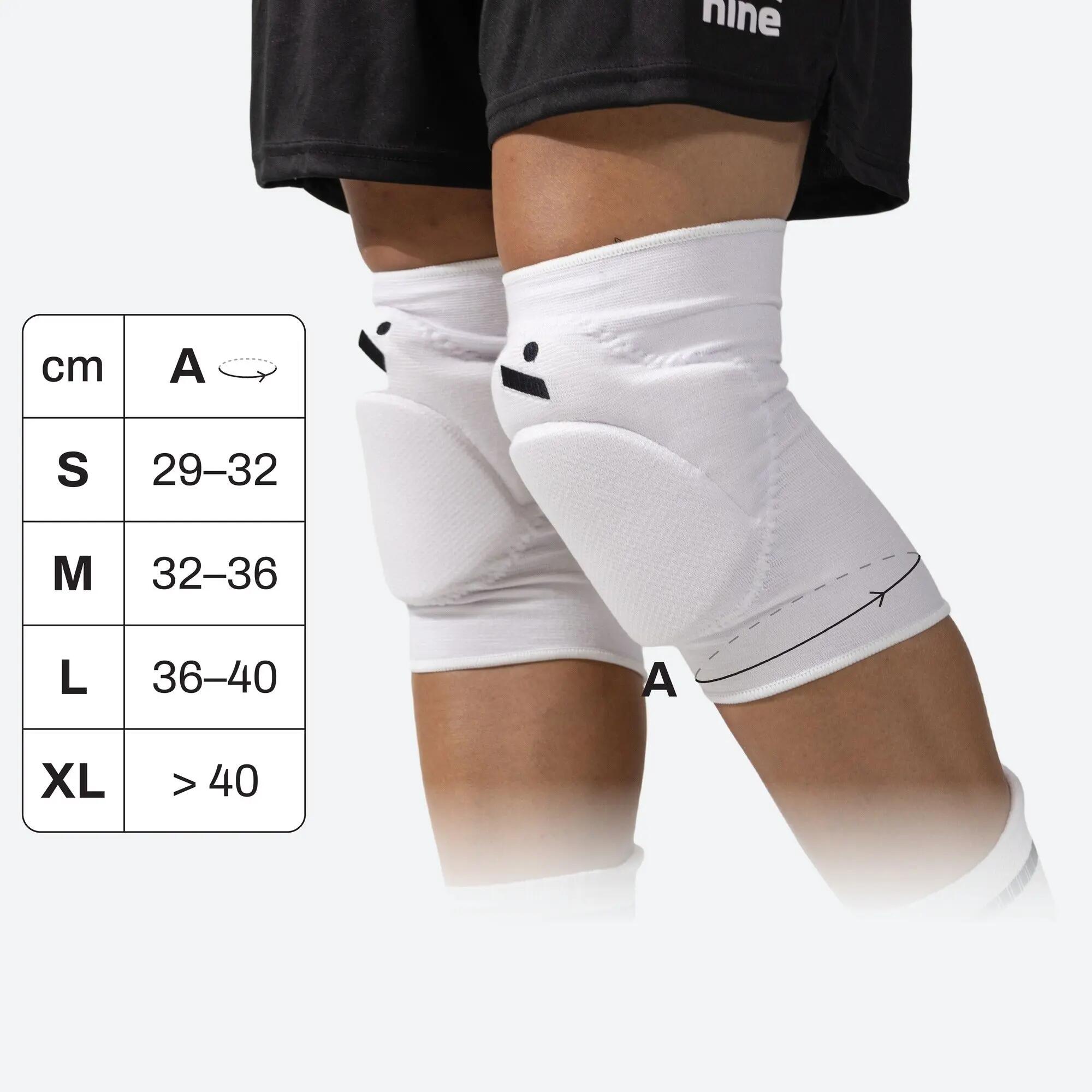 Genouillères de volley haute protection mixtes SLEEK blanches 2/8