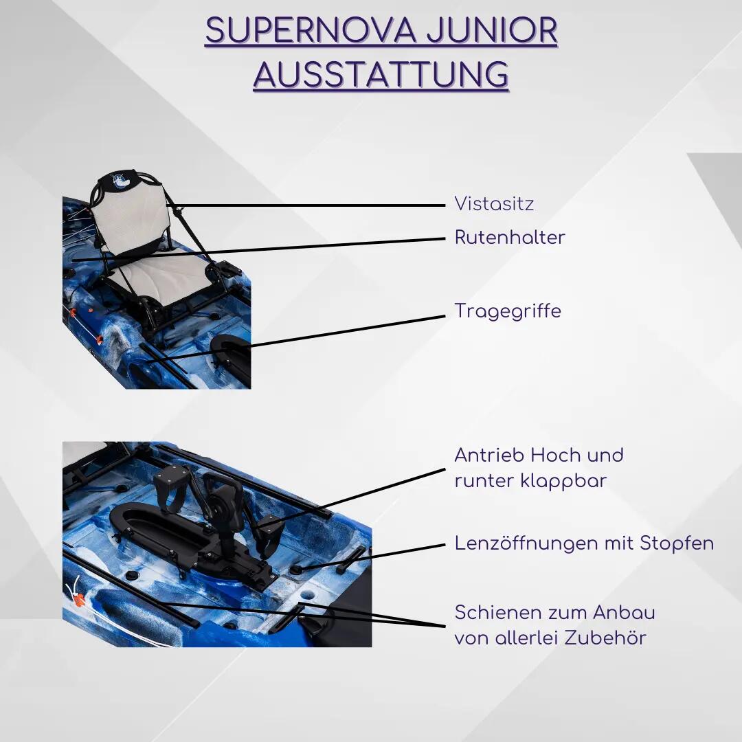 Galaxy Supernova Junior 320 cm Tretkajak – Kompakt & wendig mit Pedalantrieb 11/15